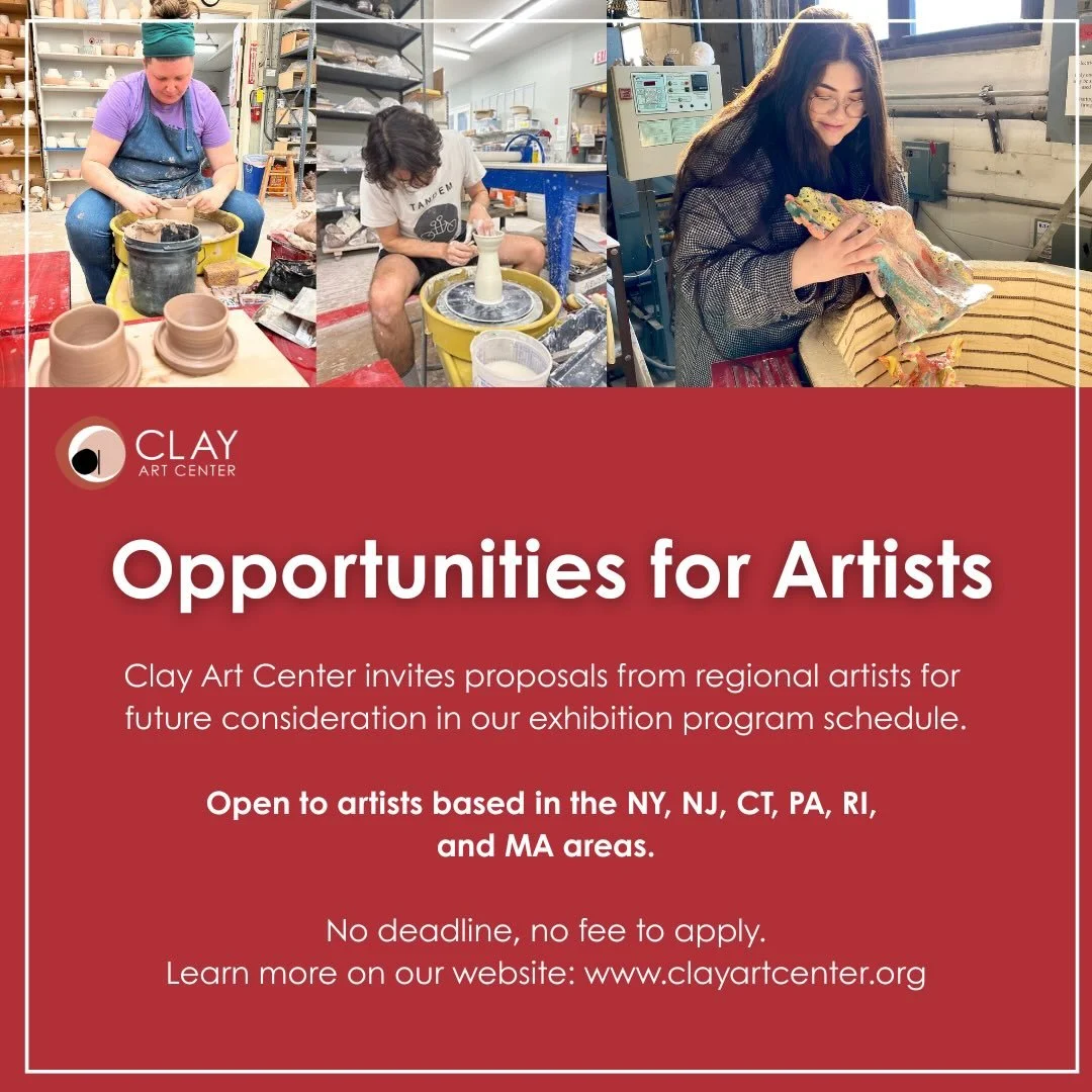 Upcoming Opportunities for Artists at Clay Art Center!

Clay Art center has some exciting upcoming opportunities for ceramic artists. Mark your calendars to prepare to apply for exhibitions, call for entry, and residencies:

- Clay Art Center Gallery