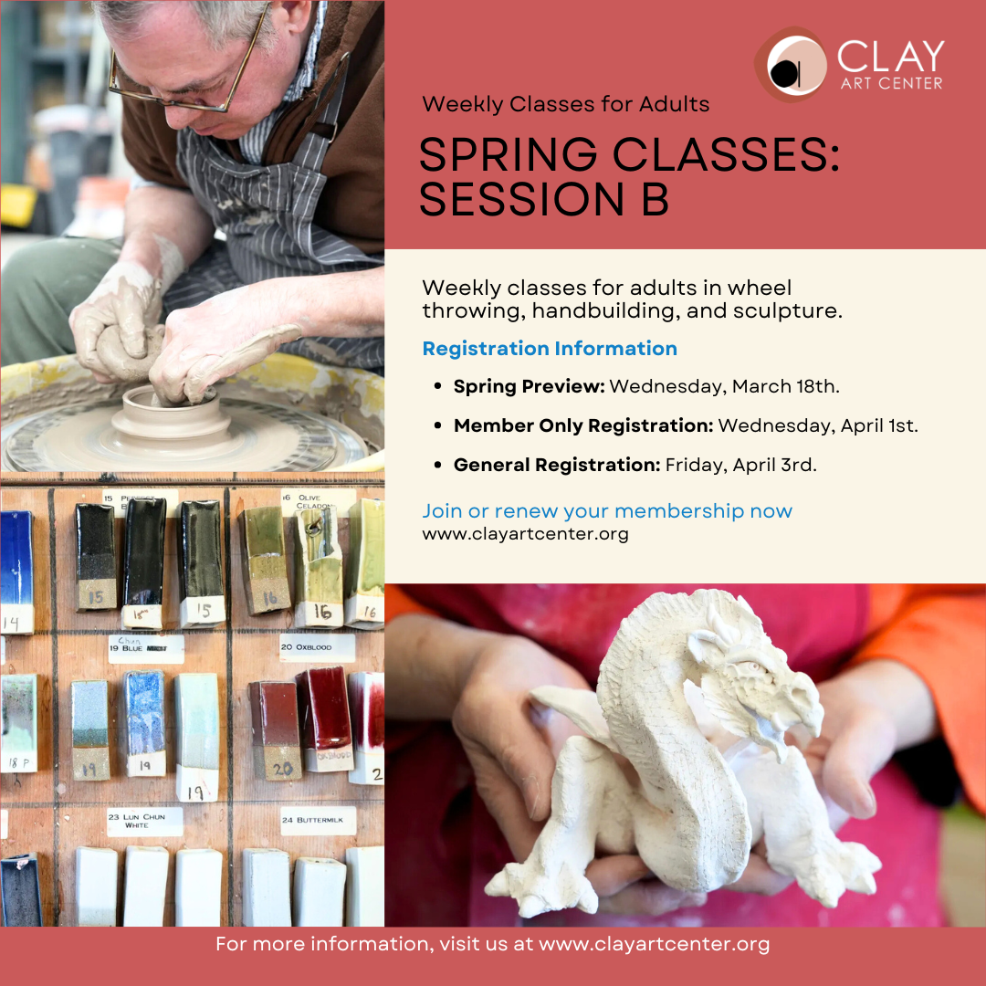 Registration for Spring Session of Weekly Clay Classes