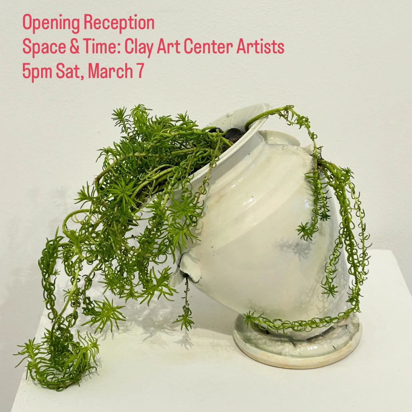 Clay Art Center Gallery invites you to join us for an Opening Reception for SPACE &amp; TIME: Clay Art Center Artists this Saturday, March 7, from 5-7:00 PM. Participating artists present works that explore the concepts of space and time through a va