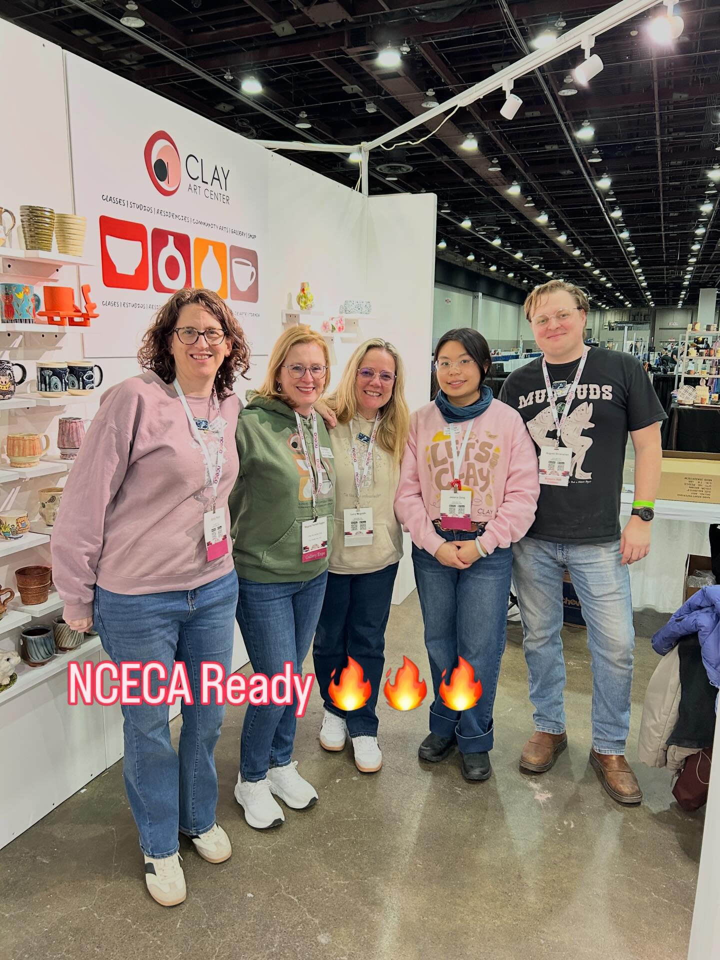 @nceca let&rsquo;s go! Clay Art Center booth is set up and ready to welcome you! Come find us and find your new favorite ceramic mug, plate, jewelry, sculpture, and more 😊😊😊😊 booth GE8 

#NCECA #Ceramics #Pottery #Gallery #ClayArtCenter