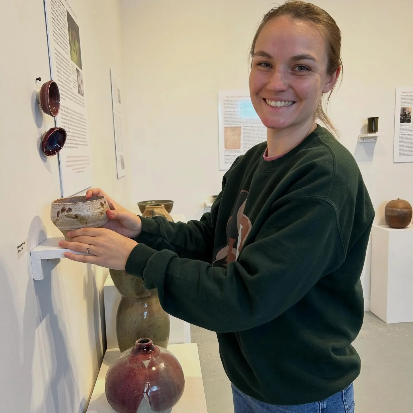 Installation of FINDING THE CENTER at Clay Art Center Gallery is almost complete! This exhibition presents ceramics and supporting materials from our historical archives that capture a snapshot of the earliest days of Clay Art Center. As we approach 