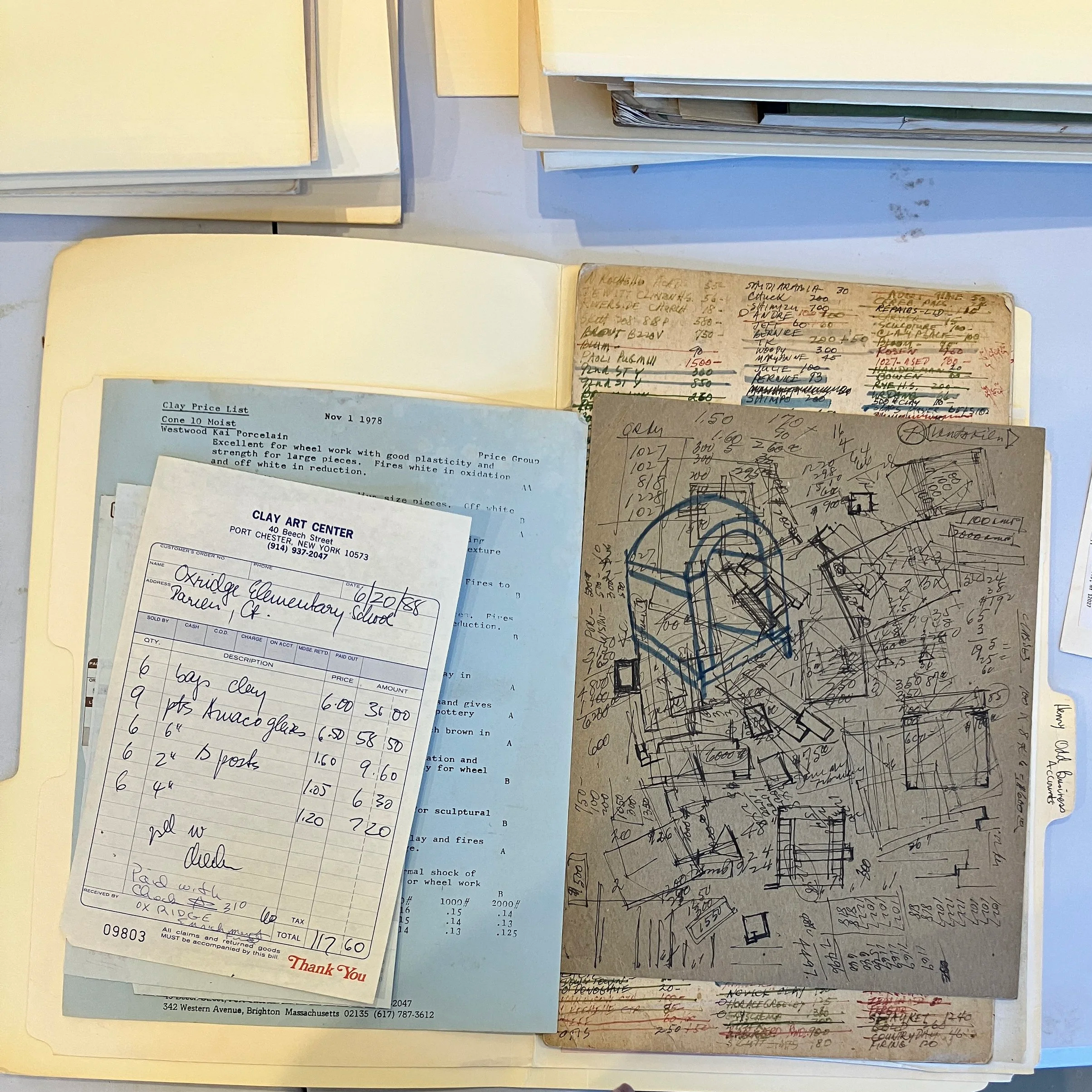 Operational Records: Receipts, Kiln Plans, Firing Records