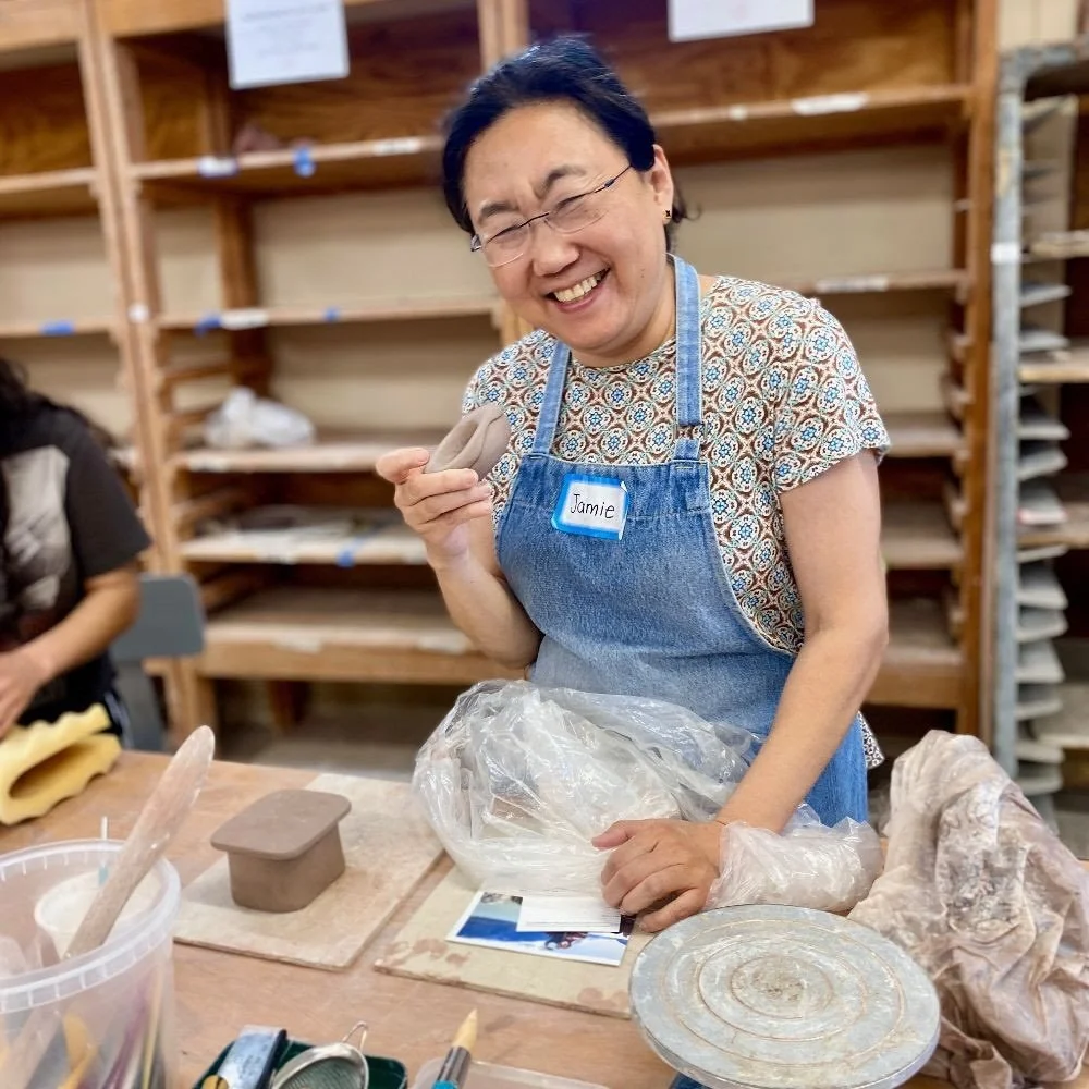 In celebration of Asian American and Pacific Islander Heritage Month, we are spotlighting Clay Art Center Shop artists of Asian descent, who are also artists in our artist program. One of those artists, Jamie Lee, has developed her ceramics practice 