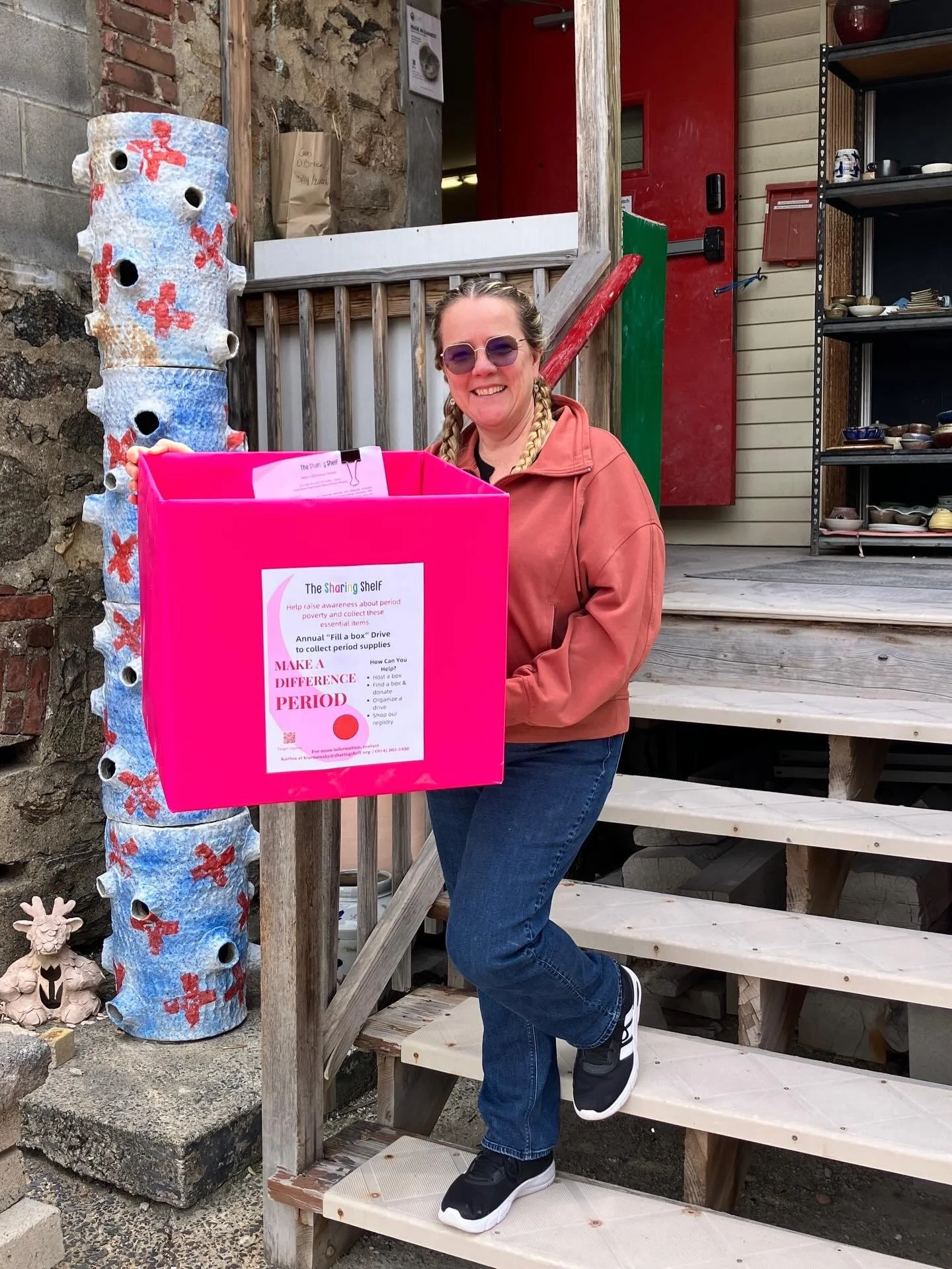 Clay Art Center is proud to be a community partner again this year with @thesharingshelf for the Make A Difference.Period campaign. Throughout May and June, pink donation boxes are available at locations across Westchester county where you can donate