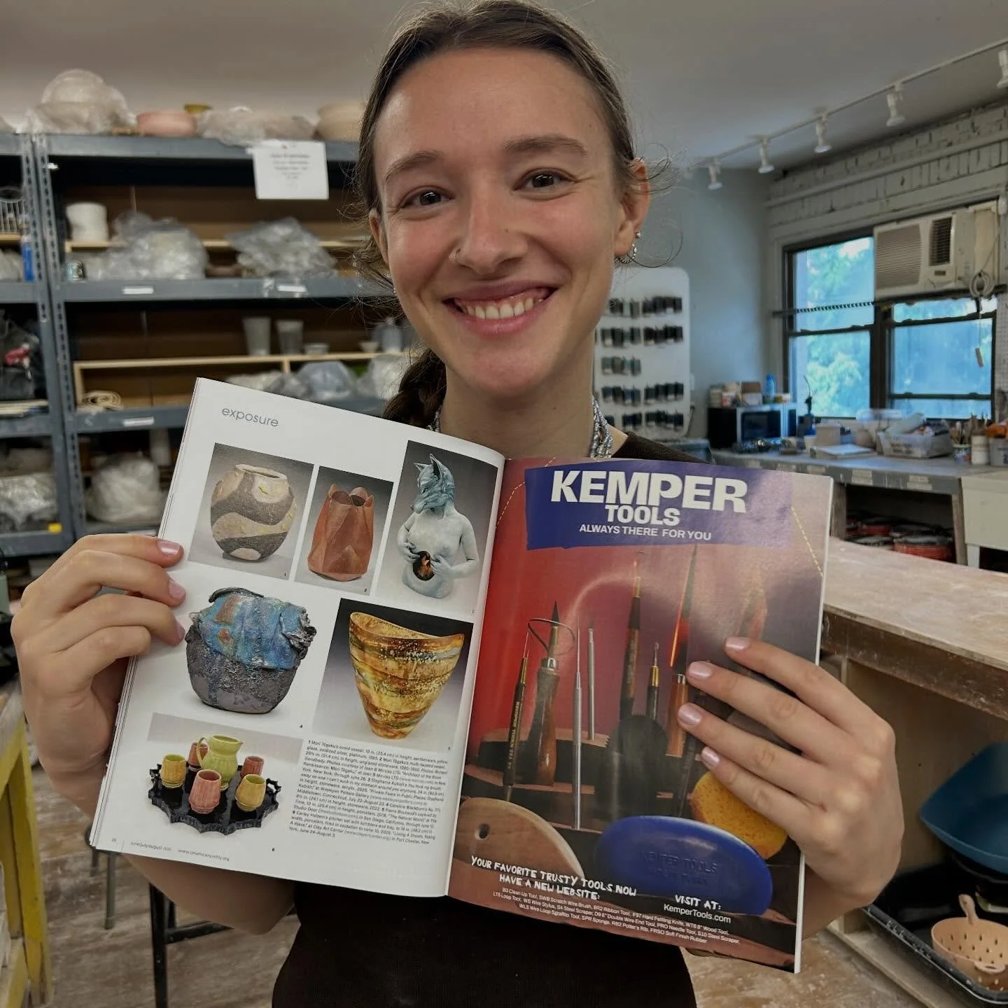 Check it out! Second-year Clay Art Center Artist-in-Residence Carley Holzem is featured in the Exposure section of the June/July/August edition of Ceramics Monthly.

Pitcher Set with Tumblers and Tray, to 19 in. width, porcelain, fired in oxidation t