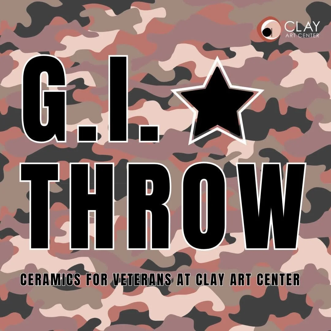Introducing G.I. Throw: A Free 7-Week Ceramics Class for Veterans!

We are excited to announce Clay Art Center&rsquo;s first free weekly ceramics class for veterans: G.I. Throw!

This 7-week wheel throwing course is designed specifically for veterans
