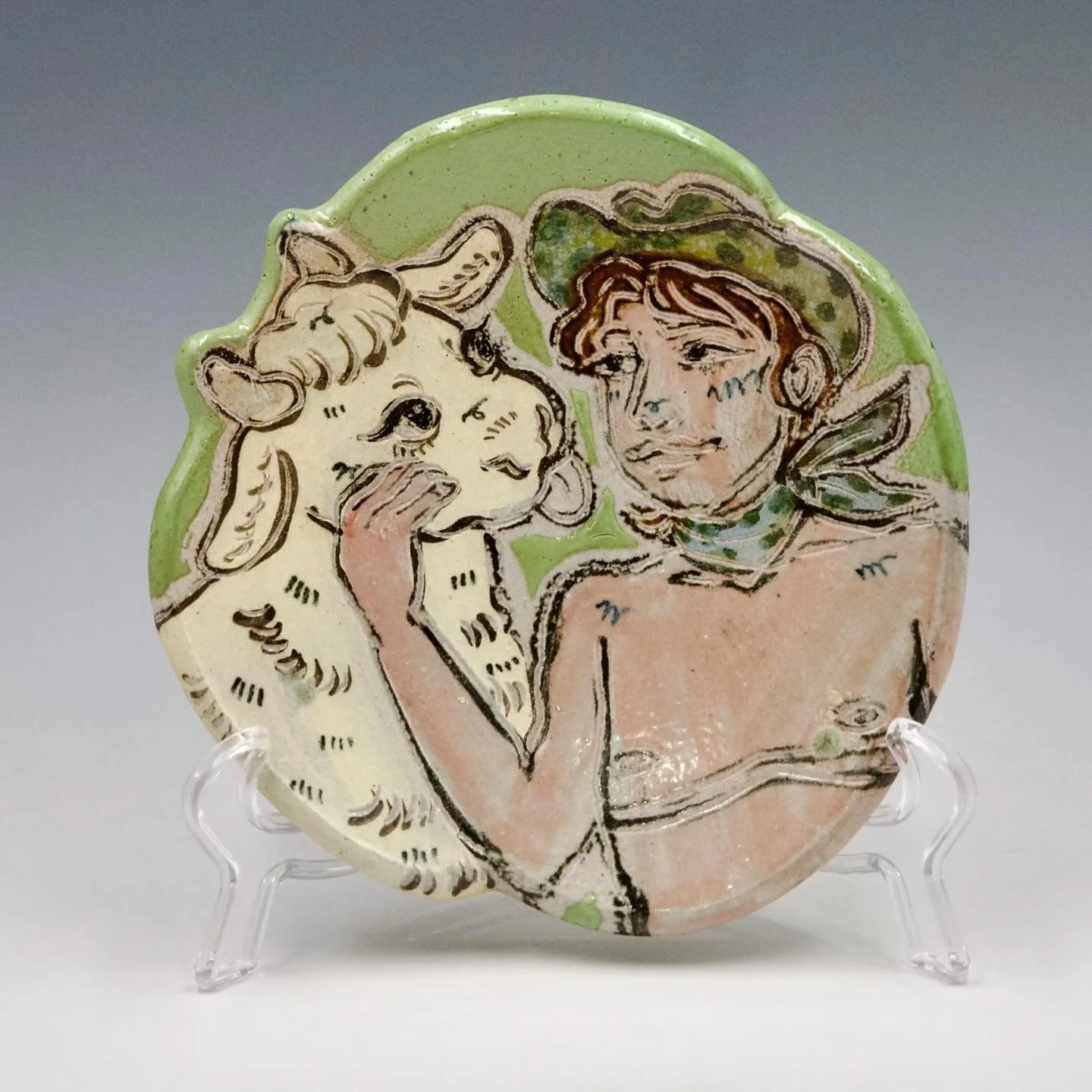 Bring contemporary style to your summer table with handmade ceramic plates from Clay Art Center Shop artists. Todays selection features work from: 

Anika Major | Cowthey Plate
Jamie Lee | Mermaid Cow Plates
Jacky Denaway | Plate
Claire Cohen | Olive