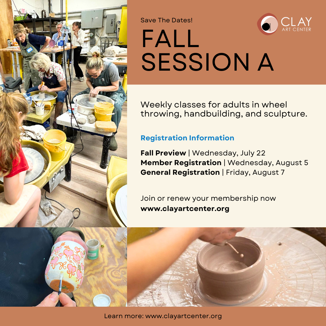 Registration for Weekly Clay Classes - Fall Session A 