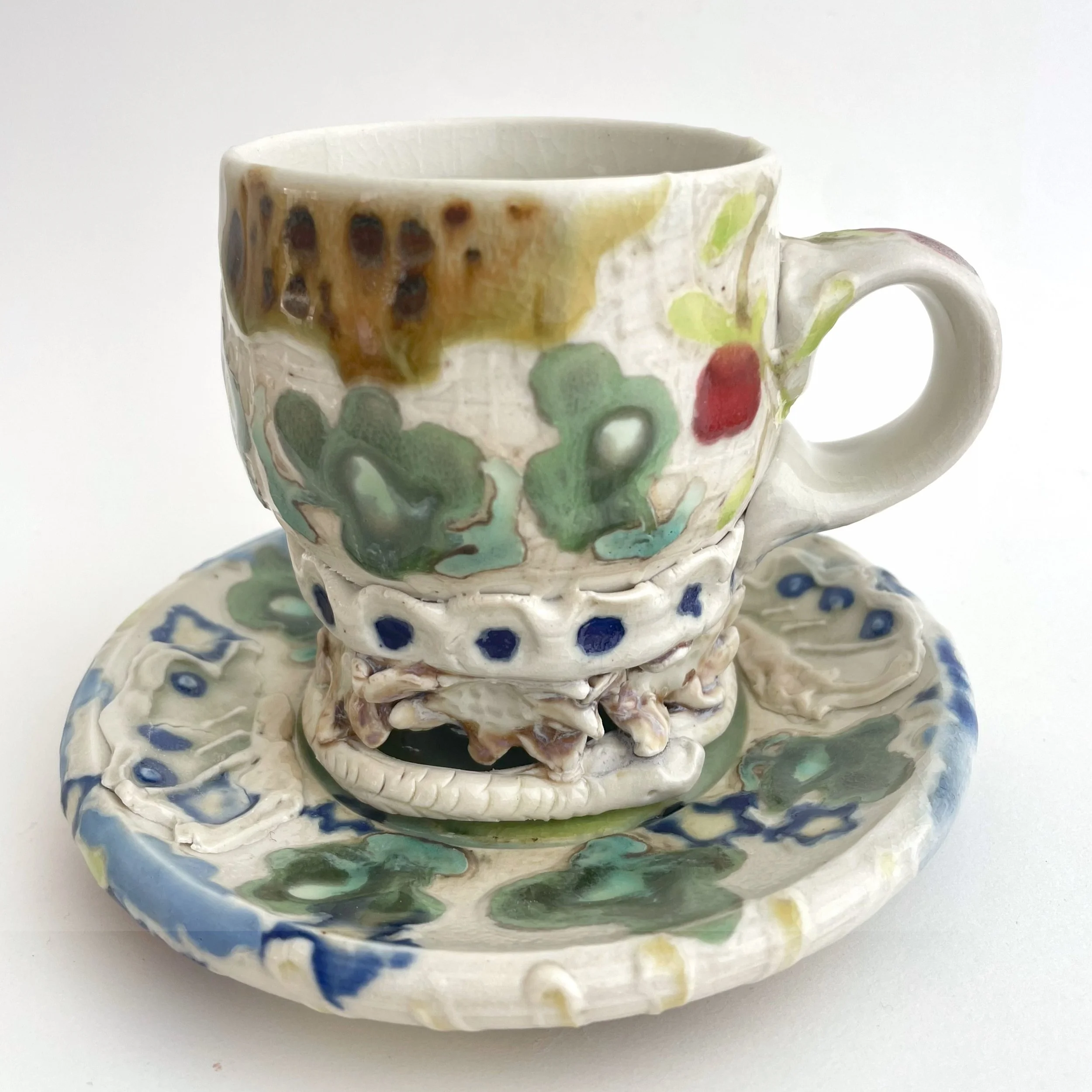 Macayla Sandusky: Snake Foot Cup and Apple Saucer