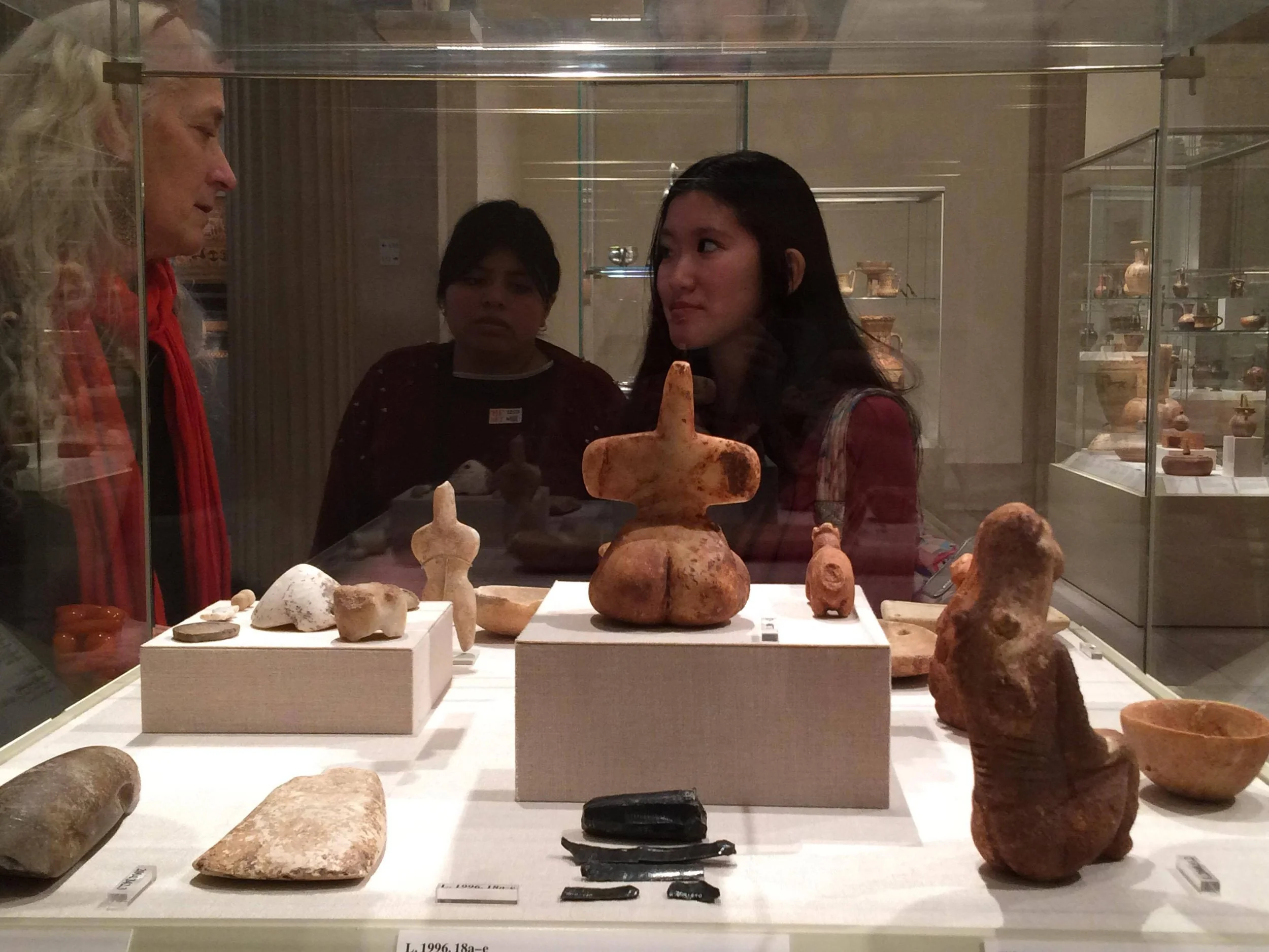 Sarah Cobble and Students observing Fertility Statues jpg.jpg