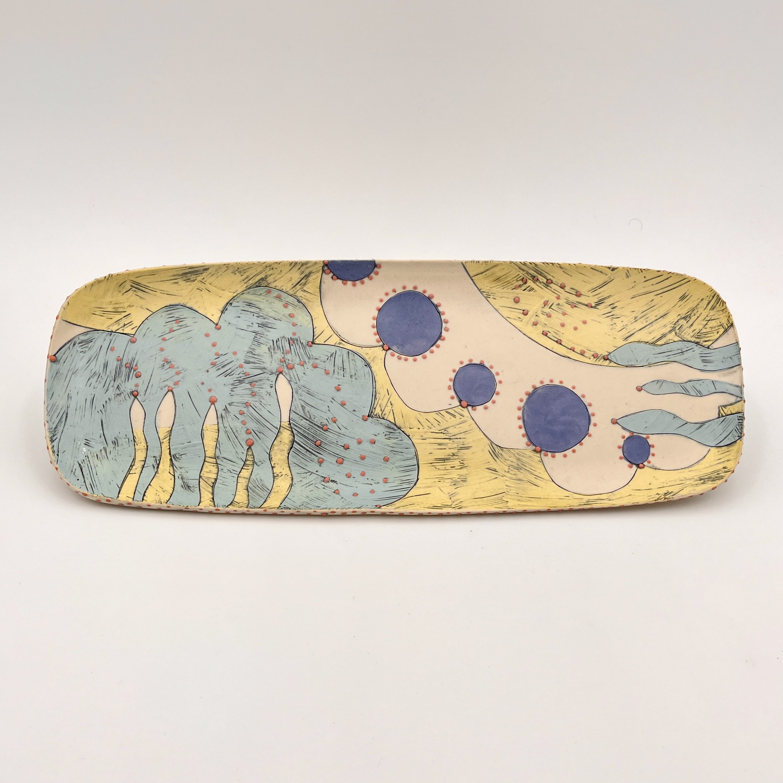 Julie Buyon Tray with Blue Dots