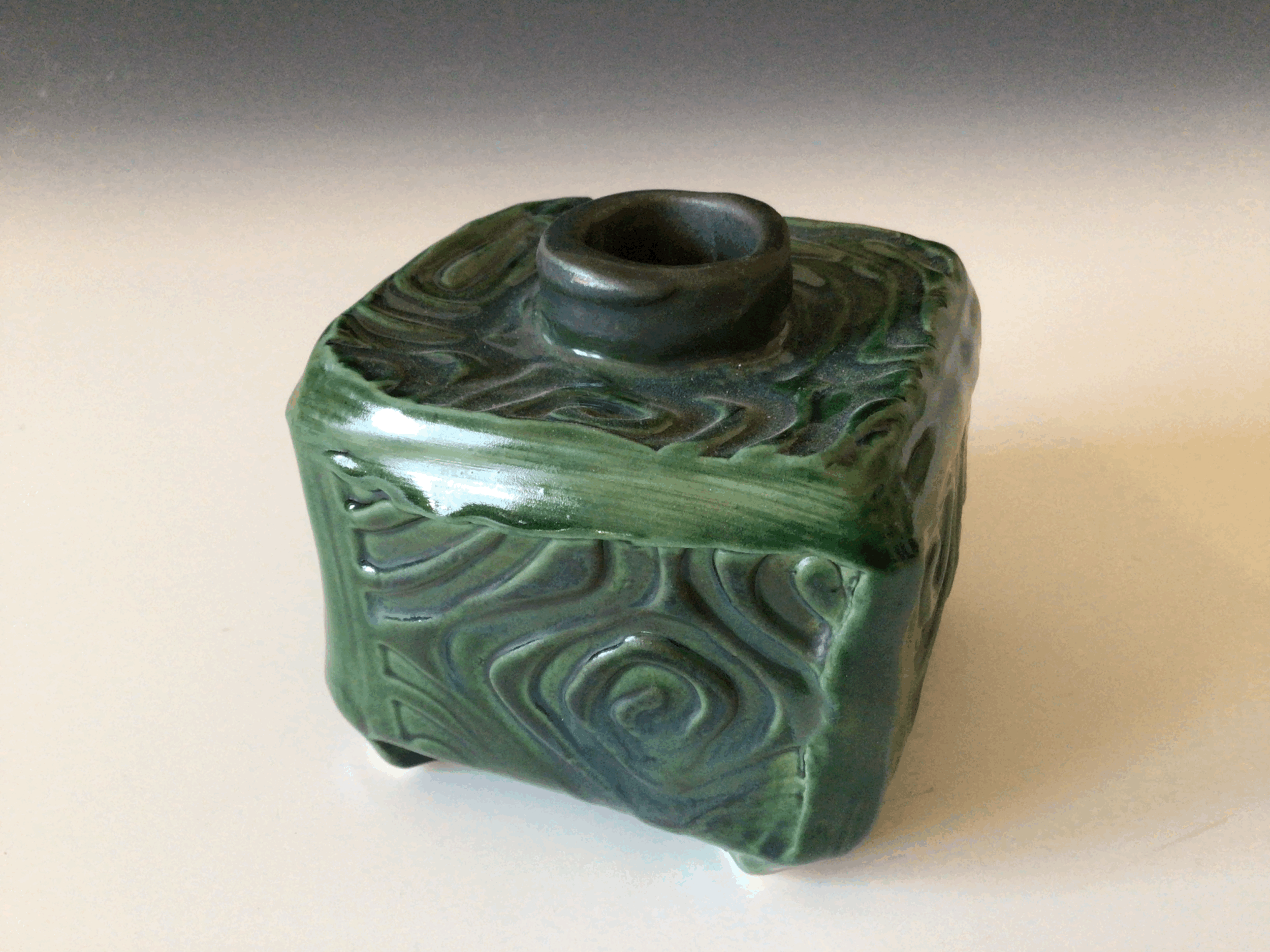Helayne Friedland Square green bud vase