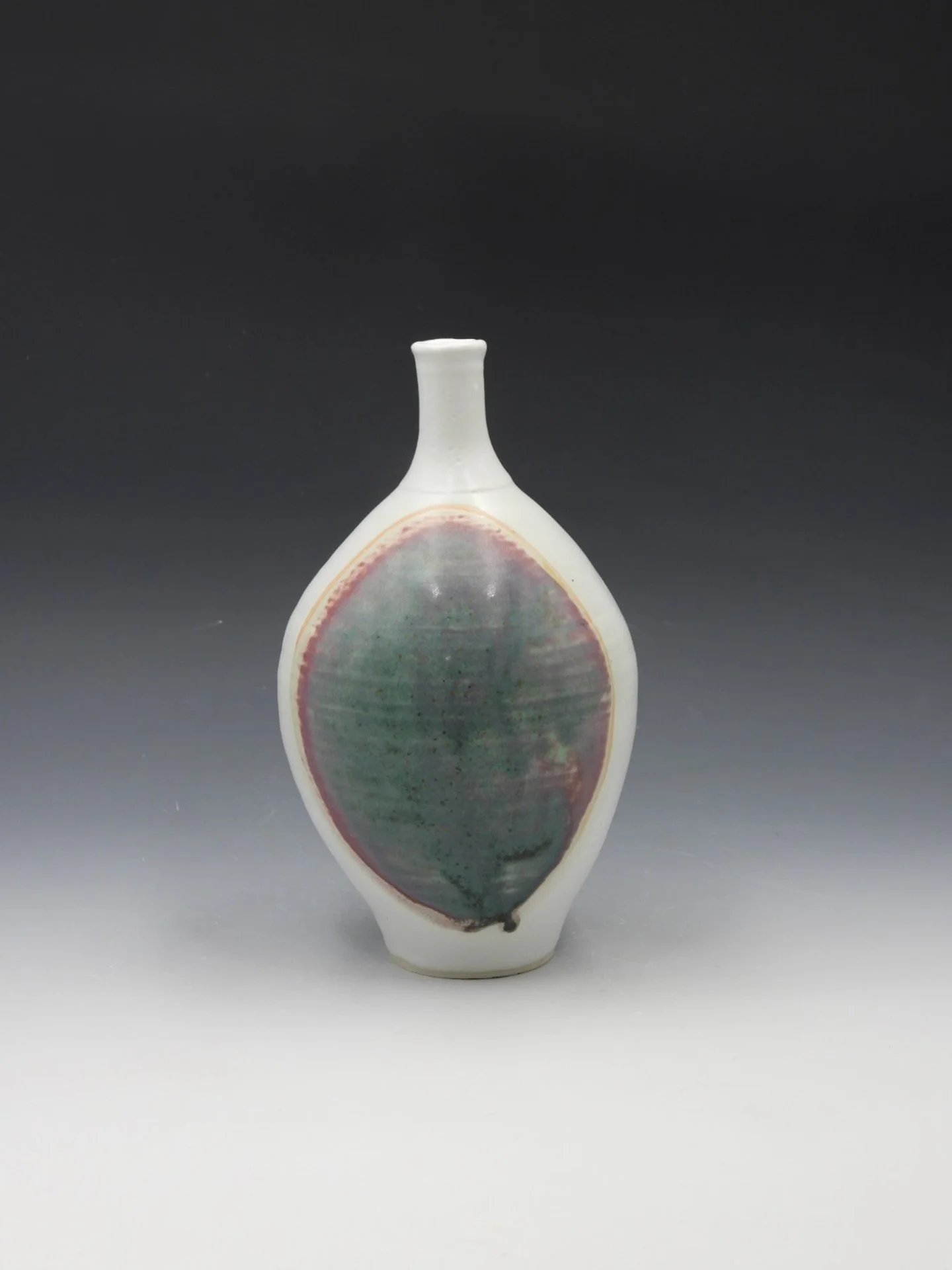 Janet Harckham Single Stem Green Belly Bottle