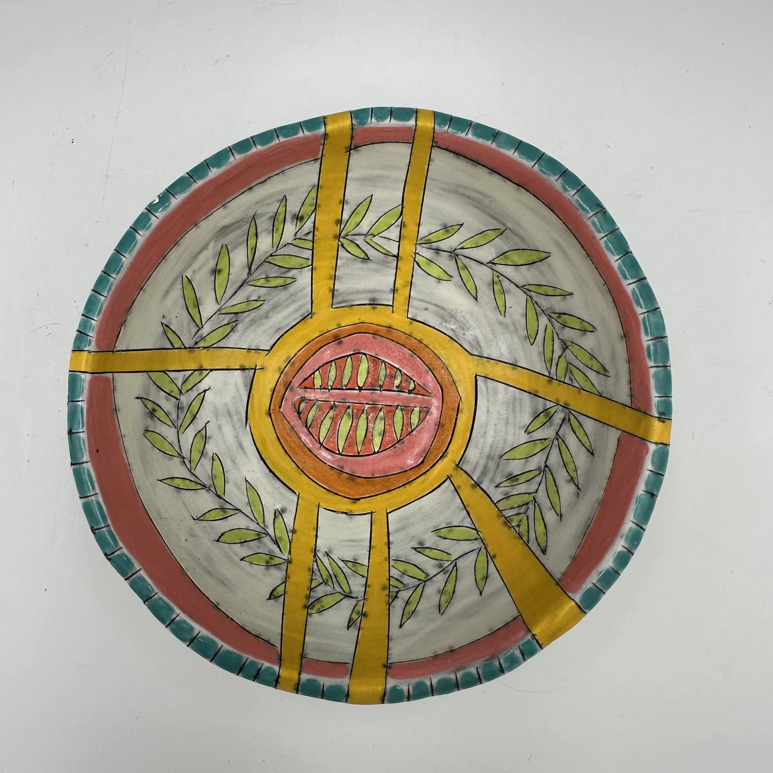 Small Bowl with Turquoise Rim 3.JPG