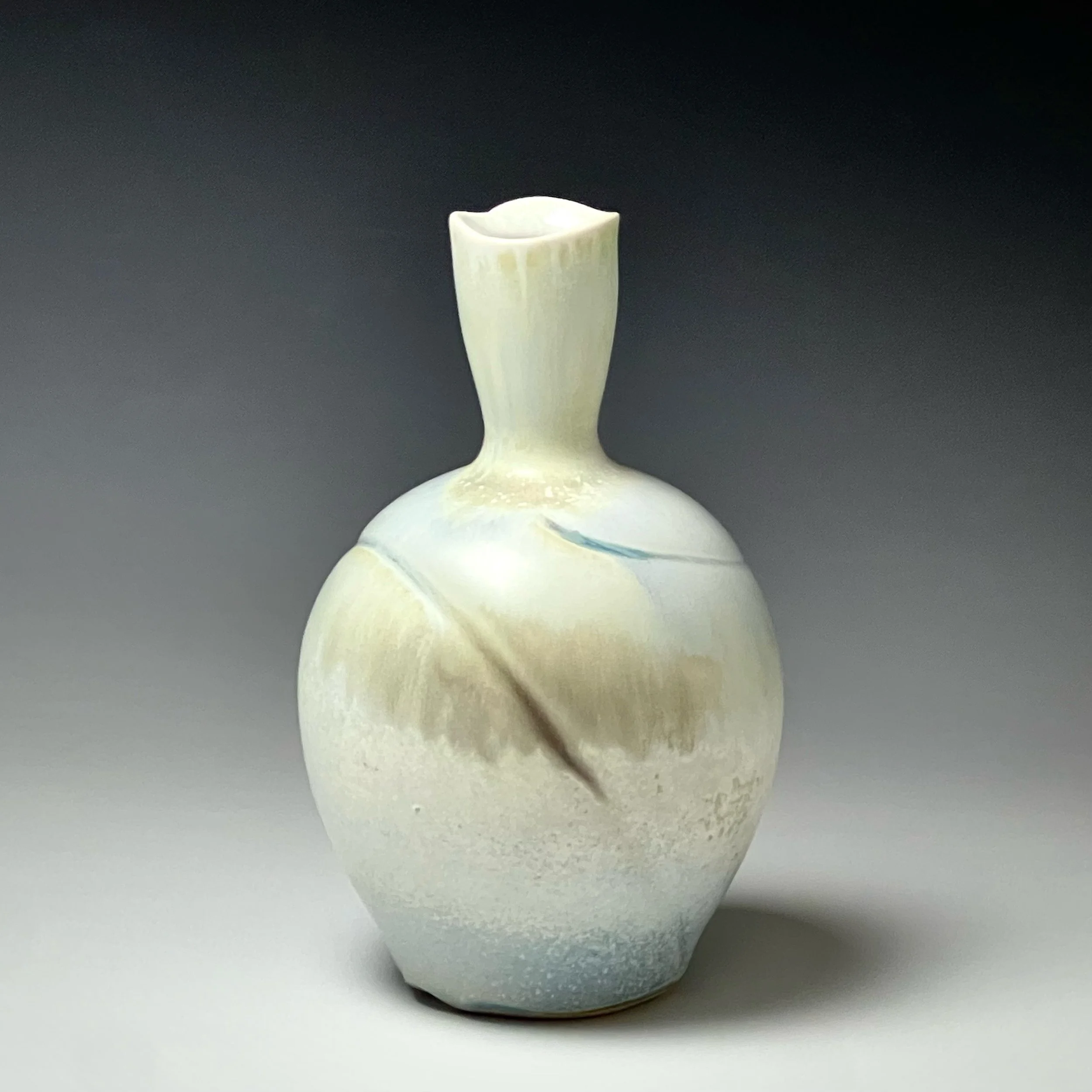 Jon Townley Pearl White Round Bottle Vase