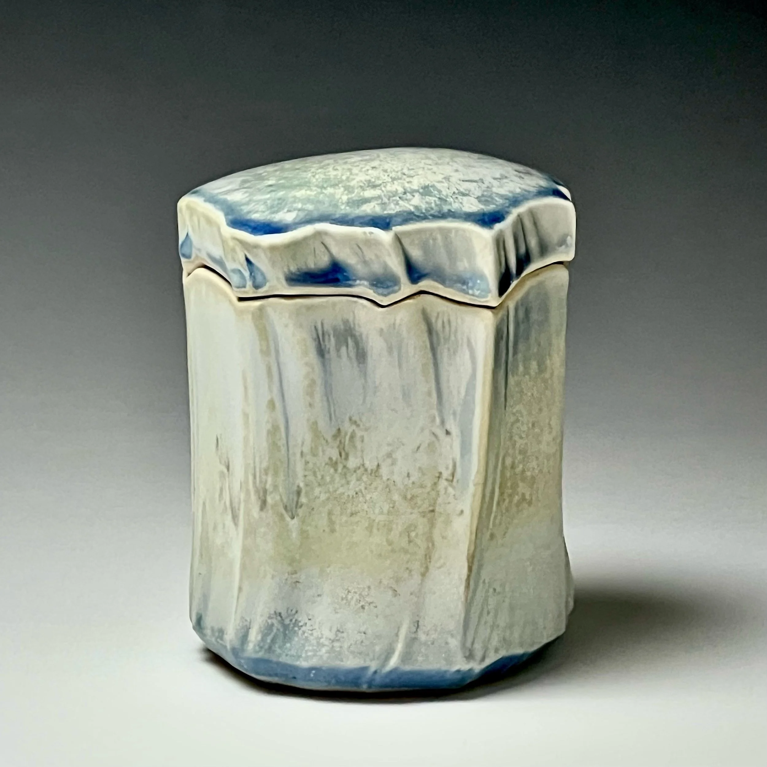 Jon Townley Blue-White Carved Treasure Box