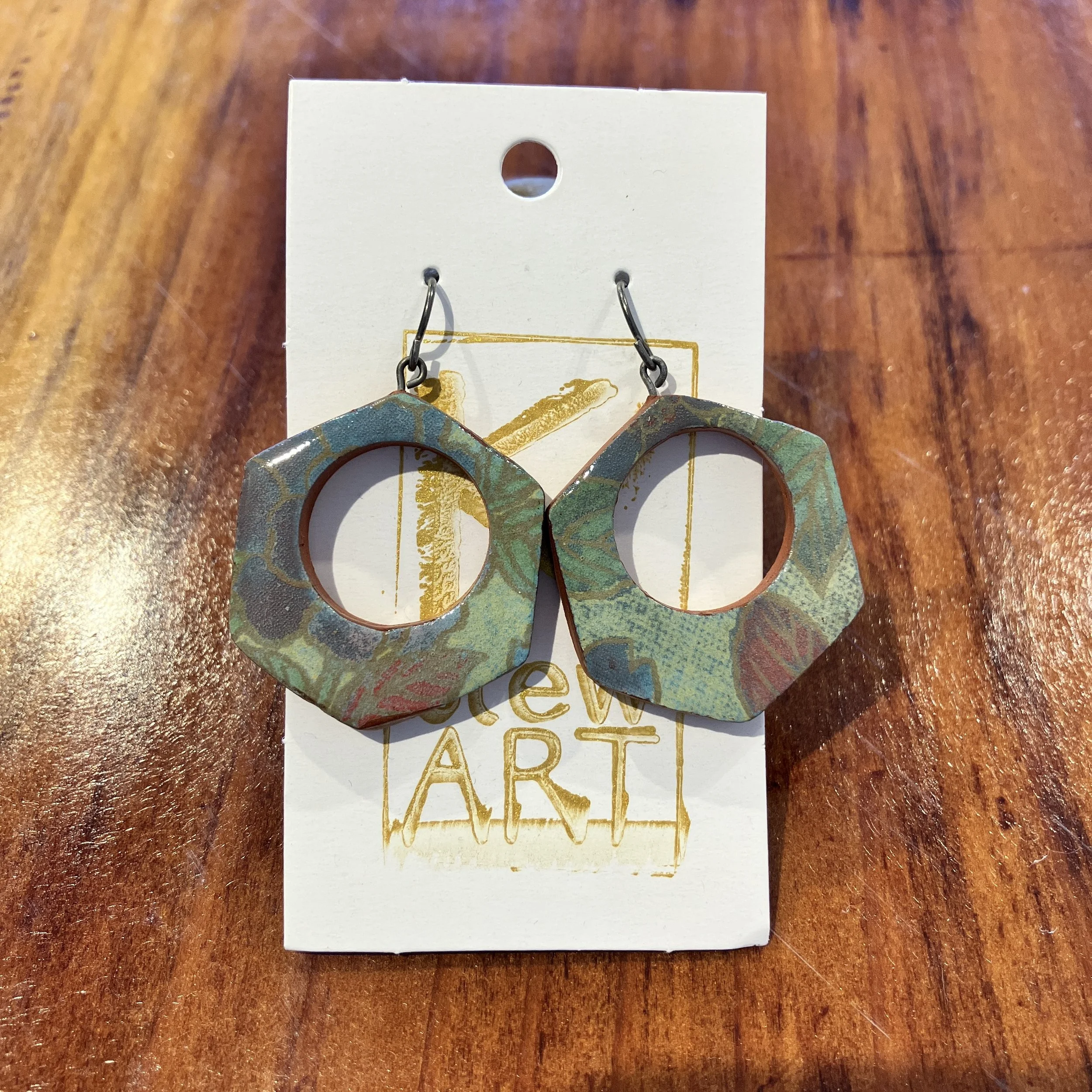 Kelli Stewart Green Floral Earrings