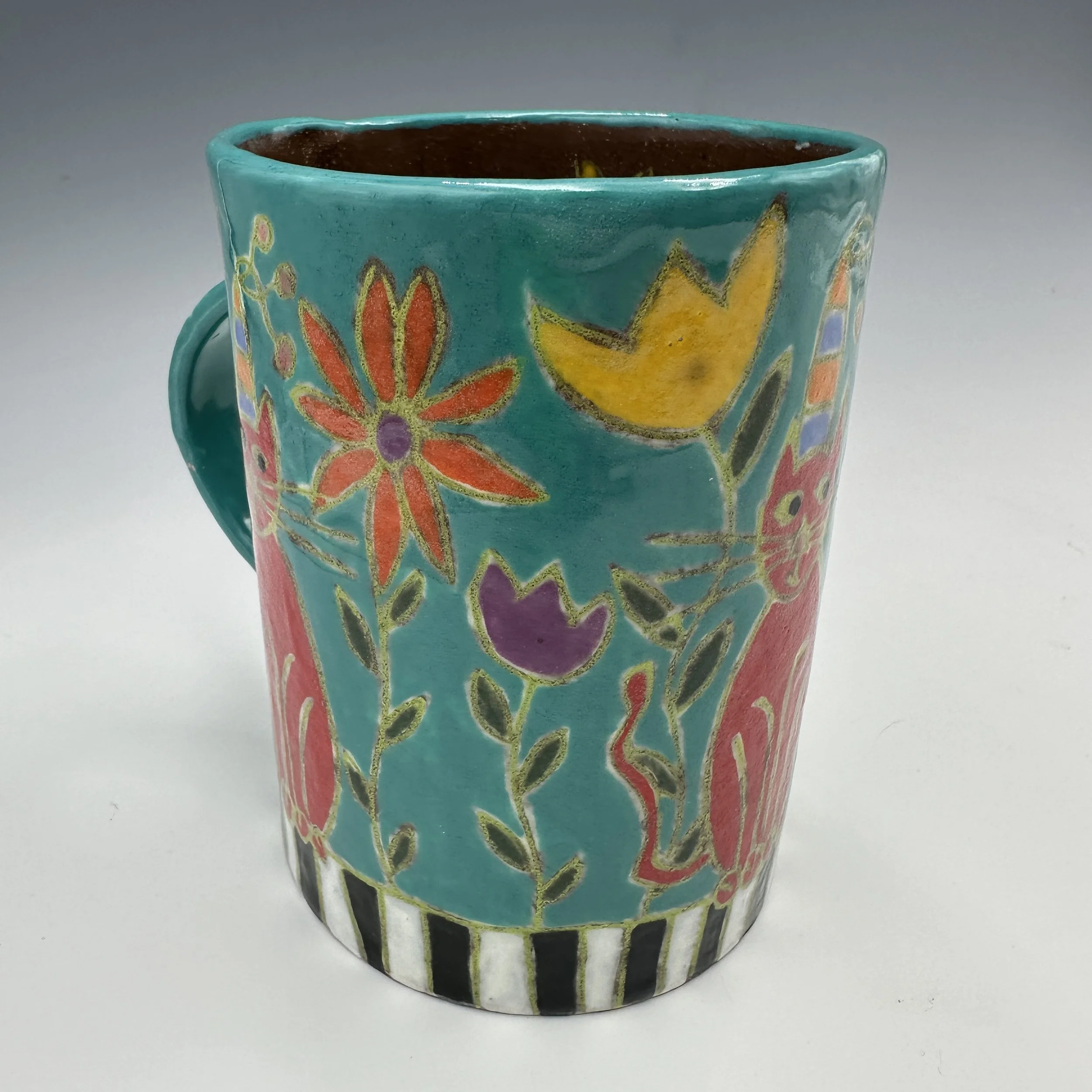 Red Cat Mug_White Slip 3.JPG