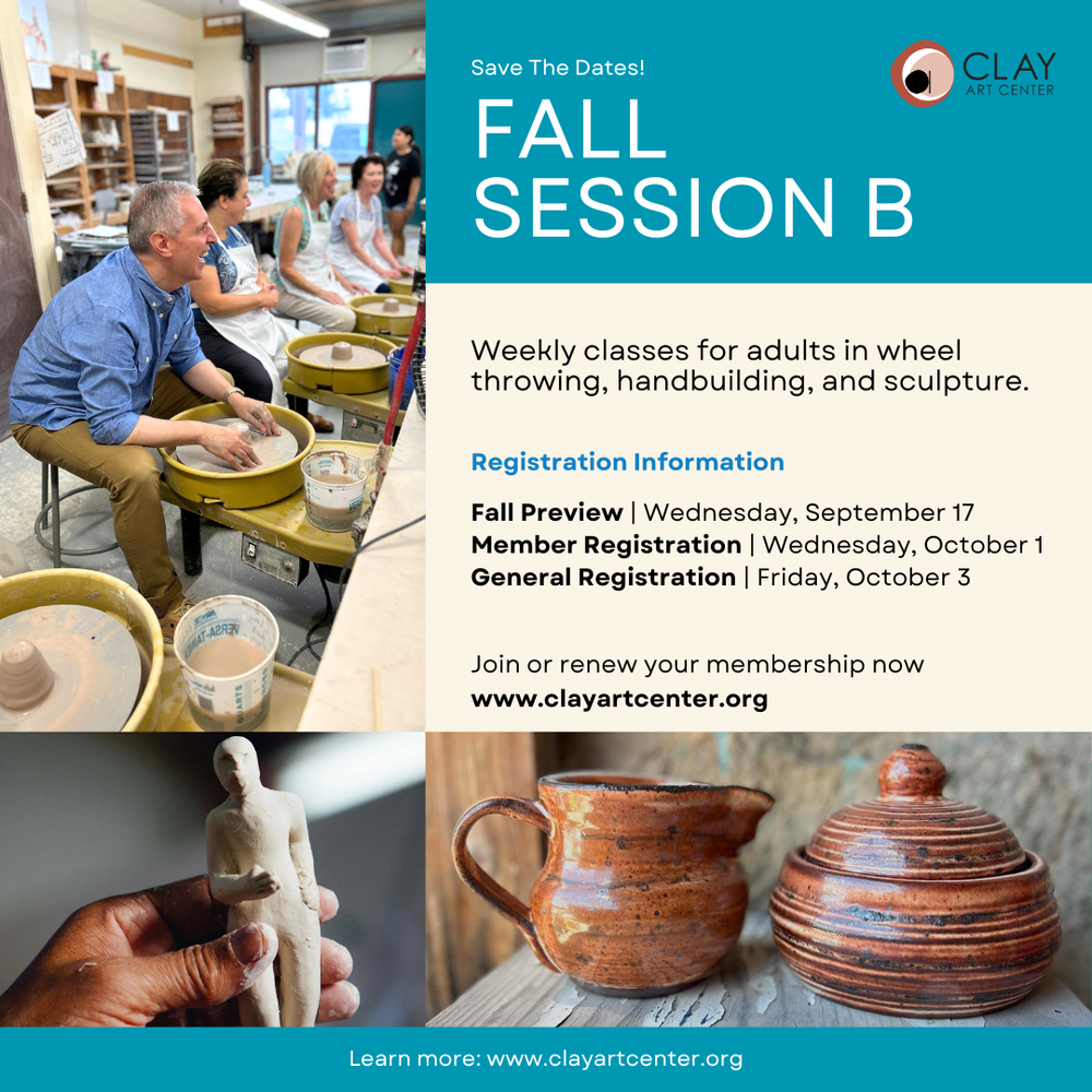 Clay Art Center - Information on fall registration for weekly adult and ...