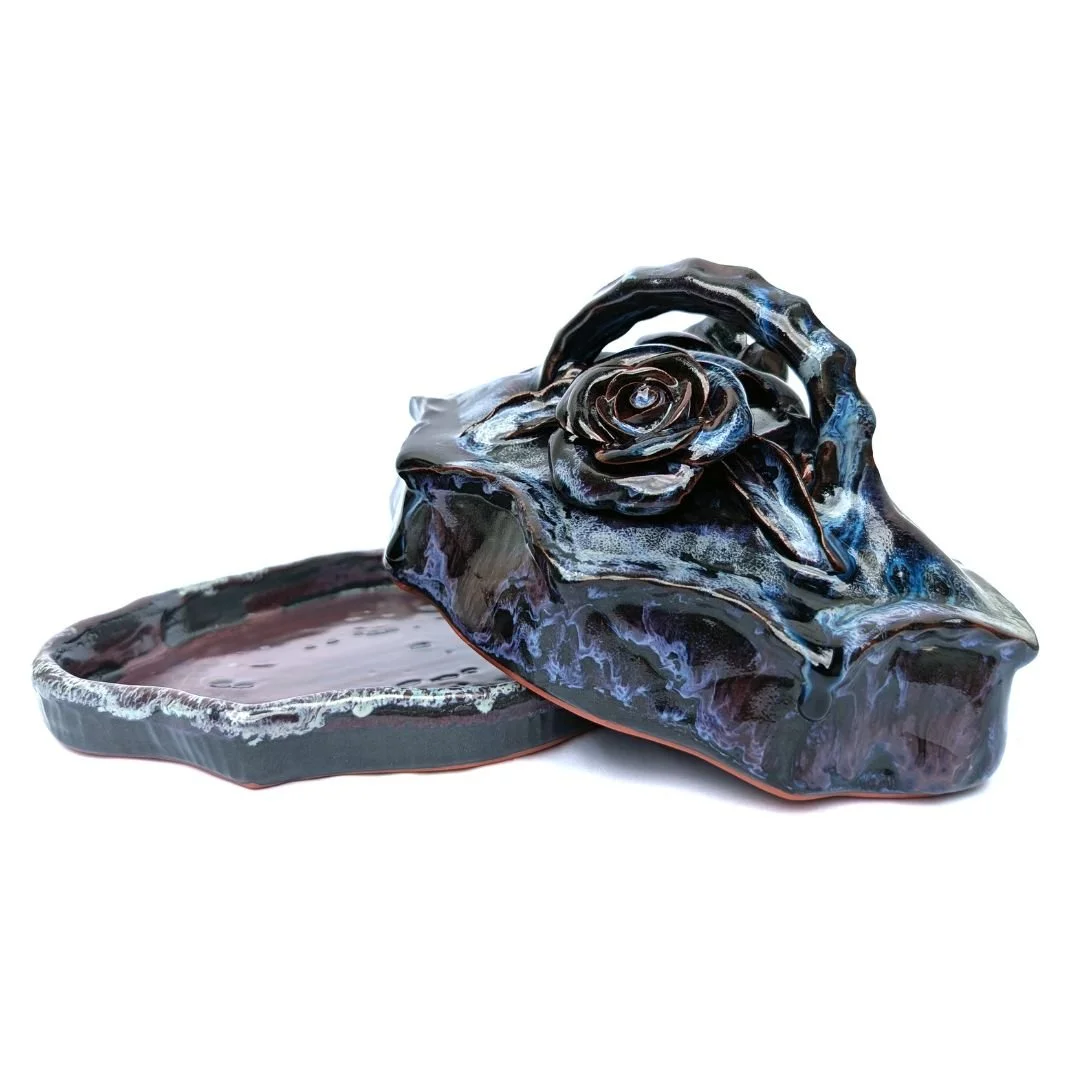 Gina Pisto Floral Butter Dish