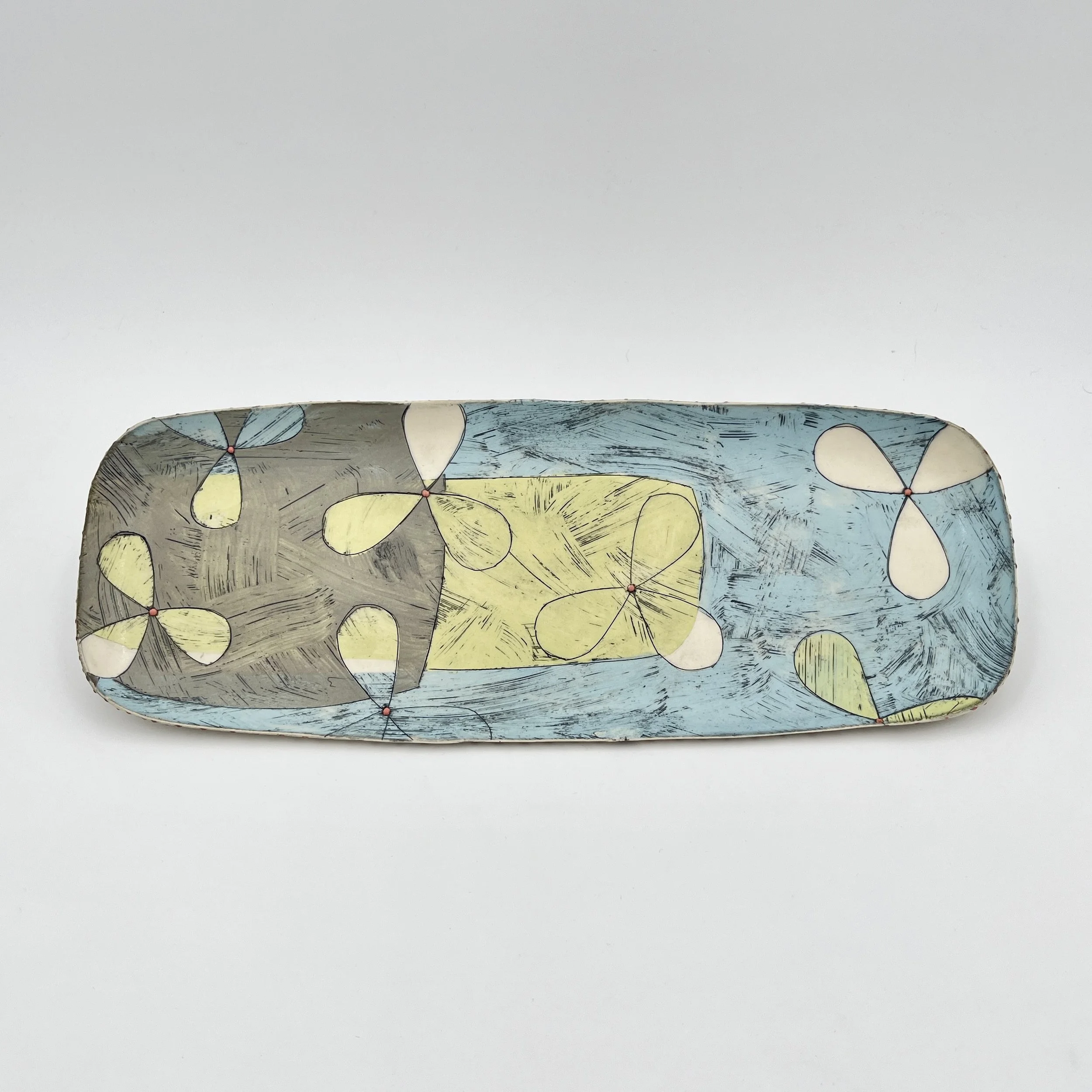 Julie Buyon Tray with White Flowers