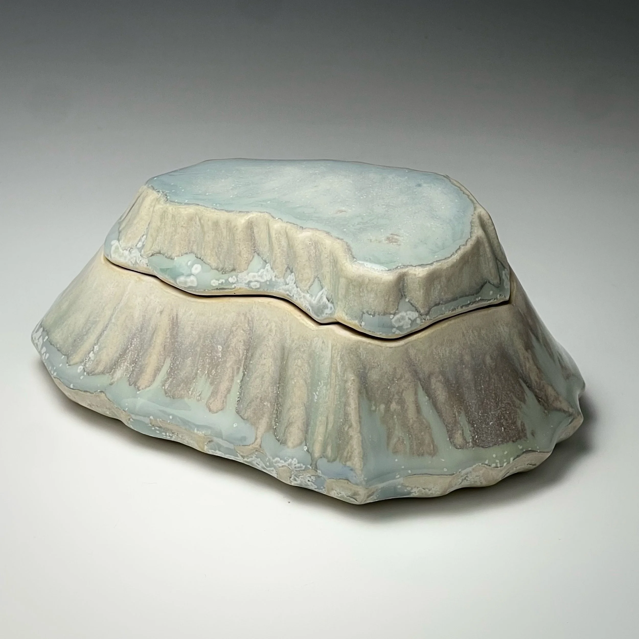 Jon Townley Pearl White Carved Treasure Box