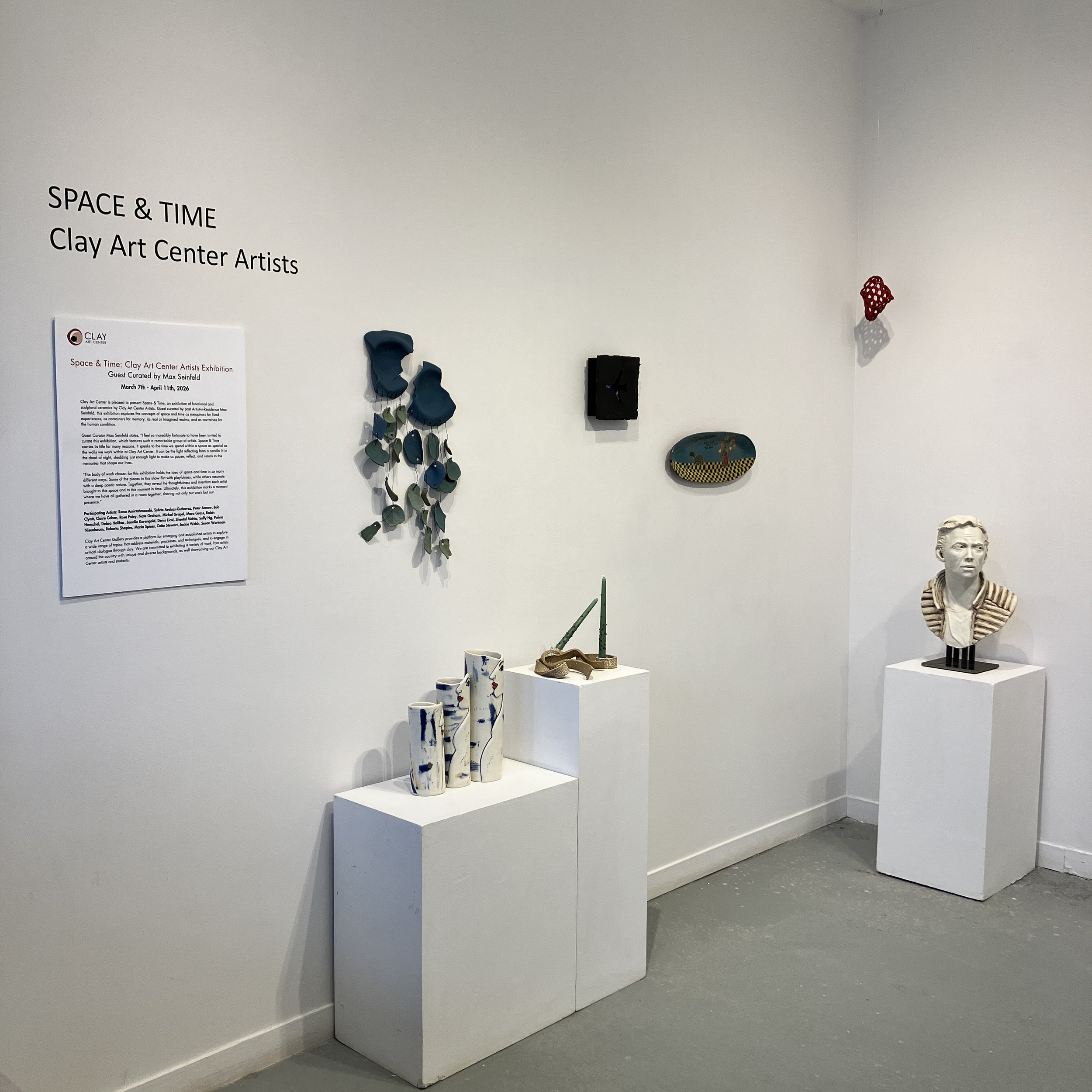 Wide-angle view of one wall of the exhibition