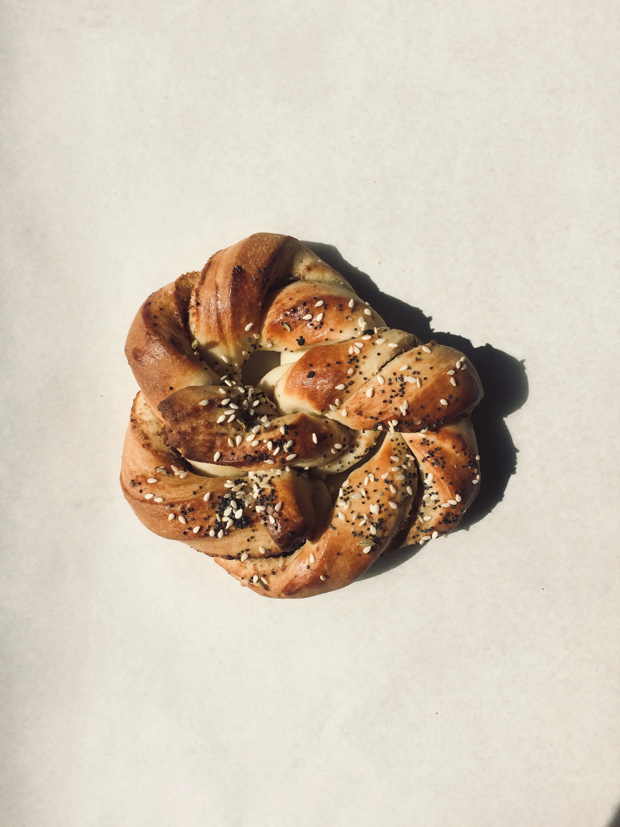 Bake until uniformly golden-brown: light coloration in crevices is OK, as these soft pretzels are best when still chewy: hard/crunchy when cooled is too dark.