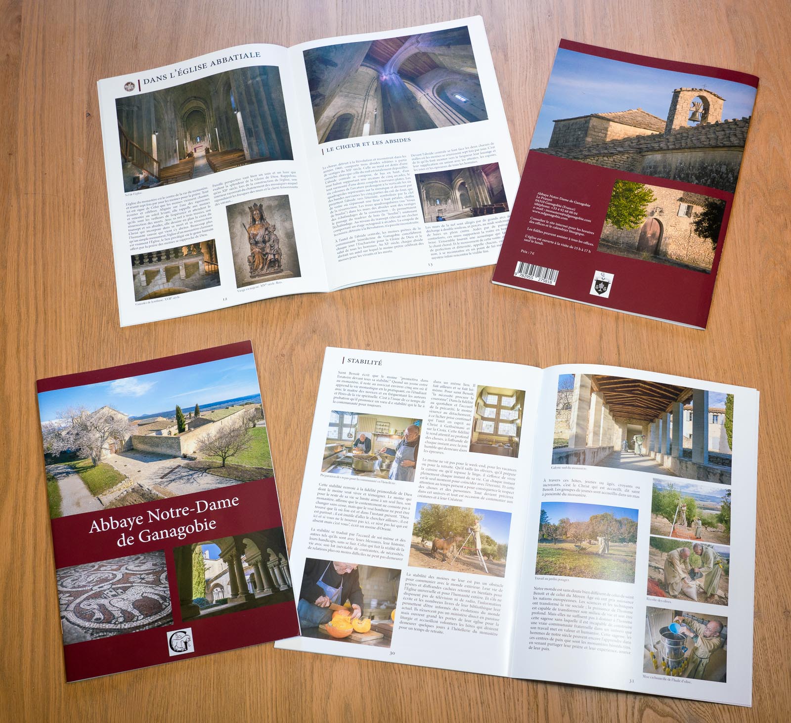 Recent project of photography and graphic design of souvenir booklet for l'Abbaye Notre-Dame de Ganagobie, France