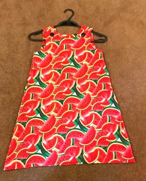 Amazing! Students sending us pictures of garments they have made themselves, after coming on a course with us! This lady had made matching watermelon dresses for her daughter and herself in time for summer! She did our beginner dressmaking course whe