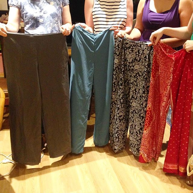 4 fantastic pairs of trousers 👖 well done beginners!! Great end to another great course of beginner students! #surrey #local #redhill #reigate #course #class #learn #teach #improve #develop #beginner #sewing #school #trousers #palazzo