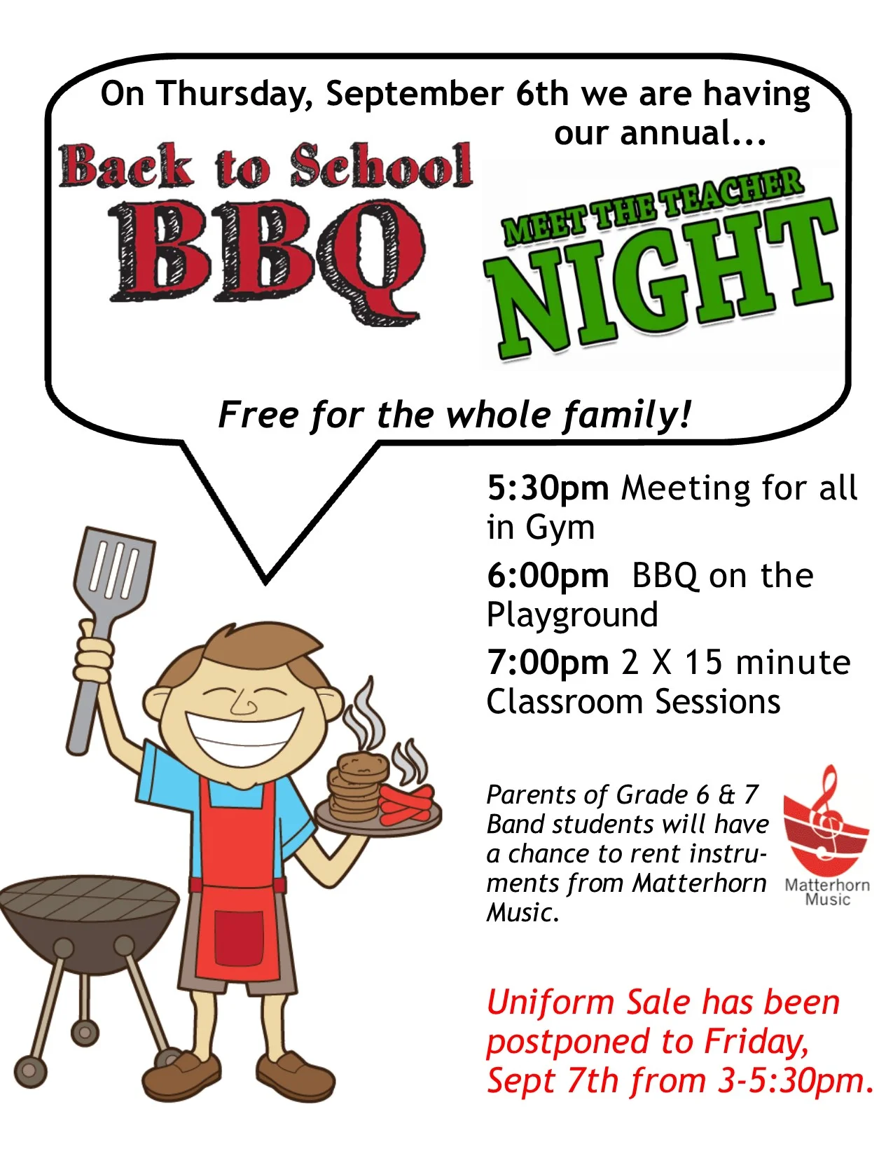 Back to School BBQ and Meet the Teacher Night