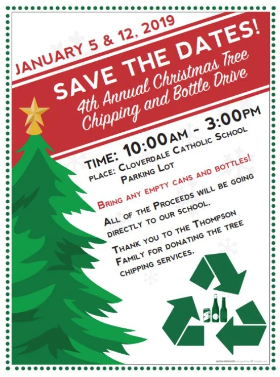 Christmas Tree Chipping and Bottle Drive