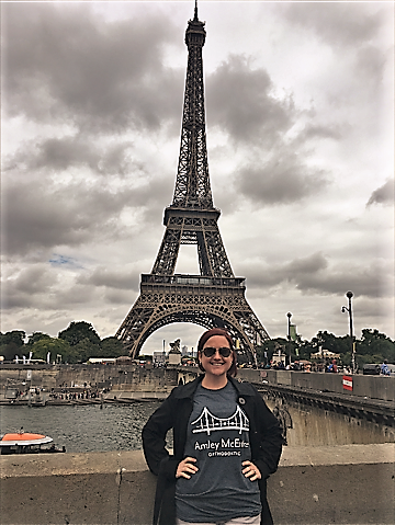 Our very own Katie sported her Amley McEntire Ortho tee in PARIS!