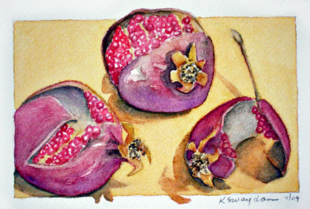 Three Pomegranates 8 x 10" SOLD