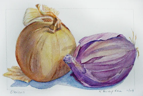 Yellow and Red Onions 8 x 10" SOLD