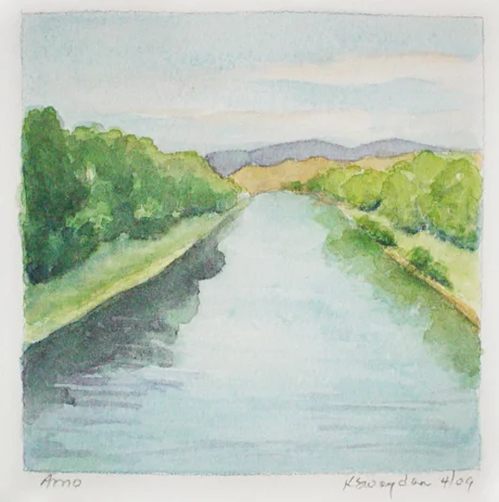 Arno River, Firenze 3 x 3" SOLD