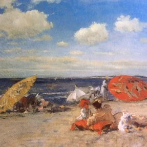 William Merritt ChaseAt the Seaside, c. 1892Chase "...received almost universal praise for his fresh approach to light and atmospheric effects..."