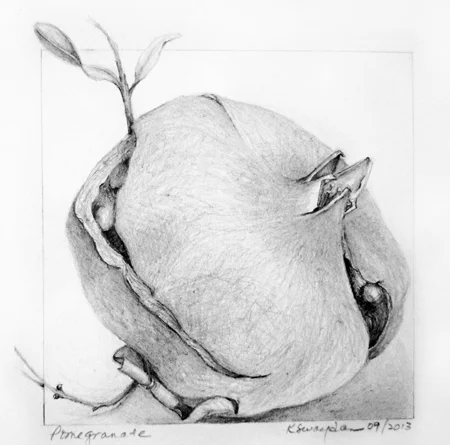 Pomegranate 5 x 5" SOLD