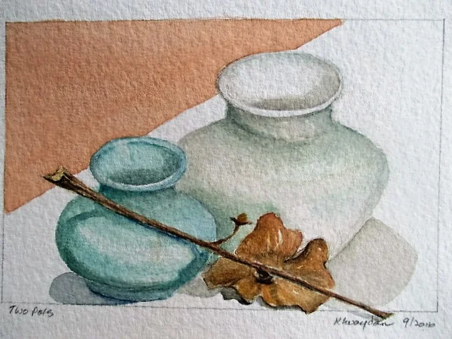 Two Pots with Calyx - 8 x 10"