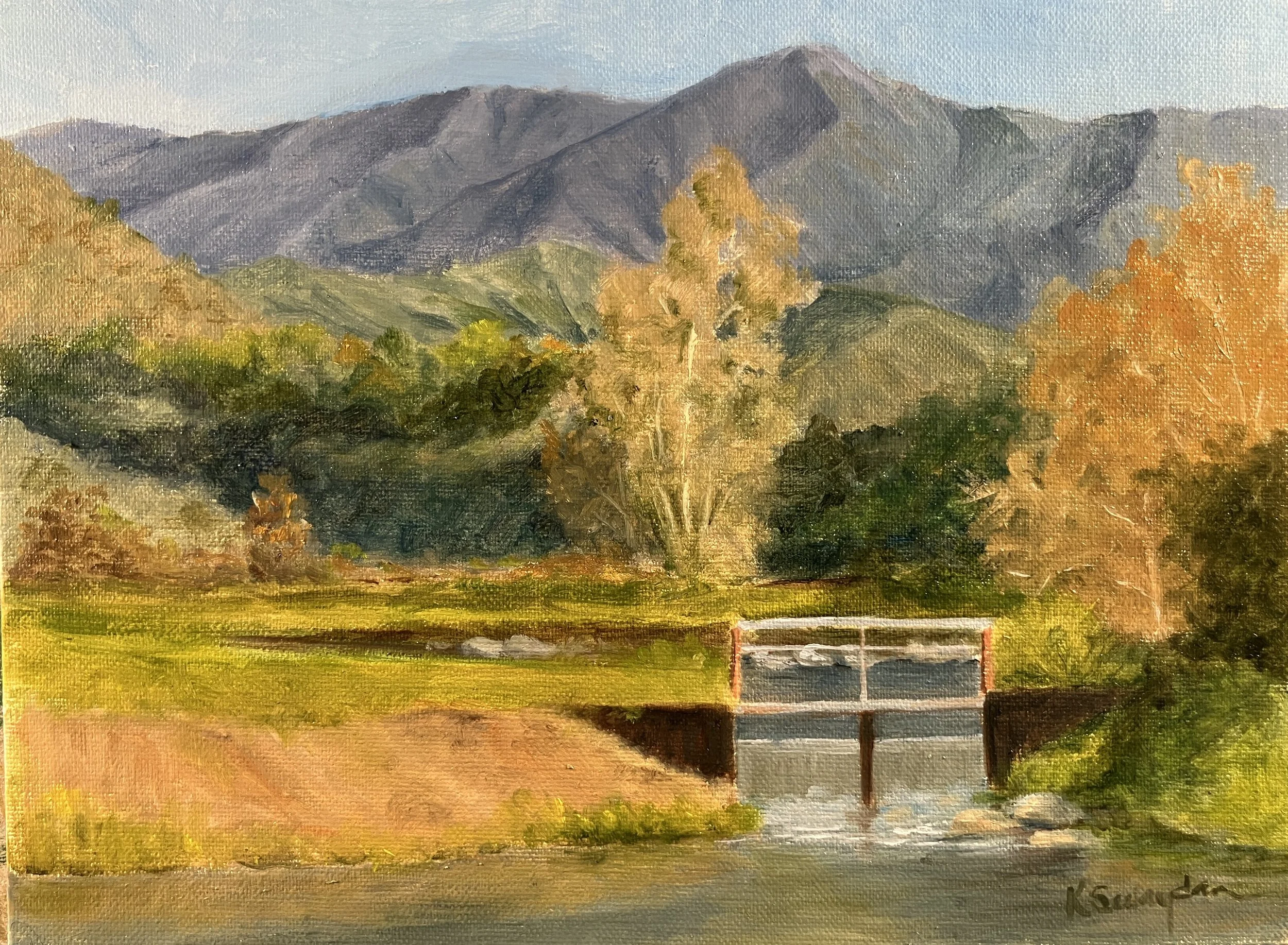 Arroyo Spreading Basin - 6 x 8" oil on linen panel - SOLD