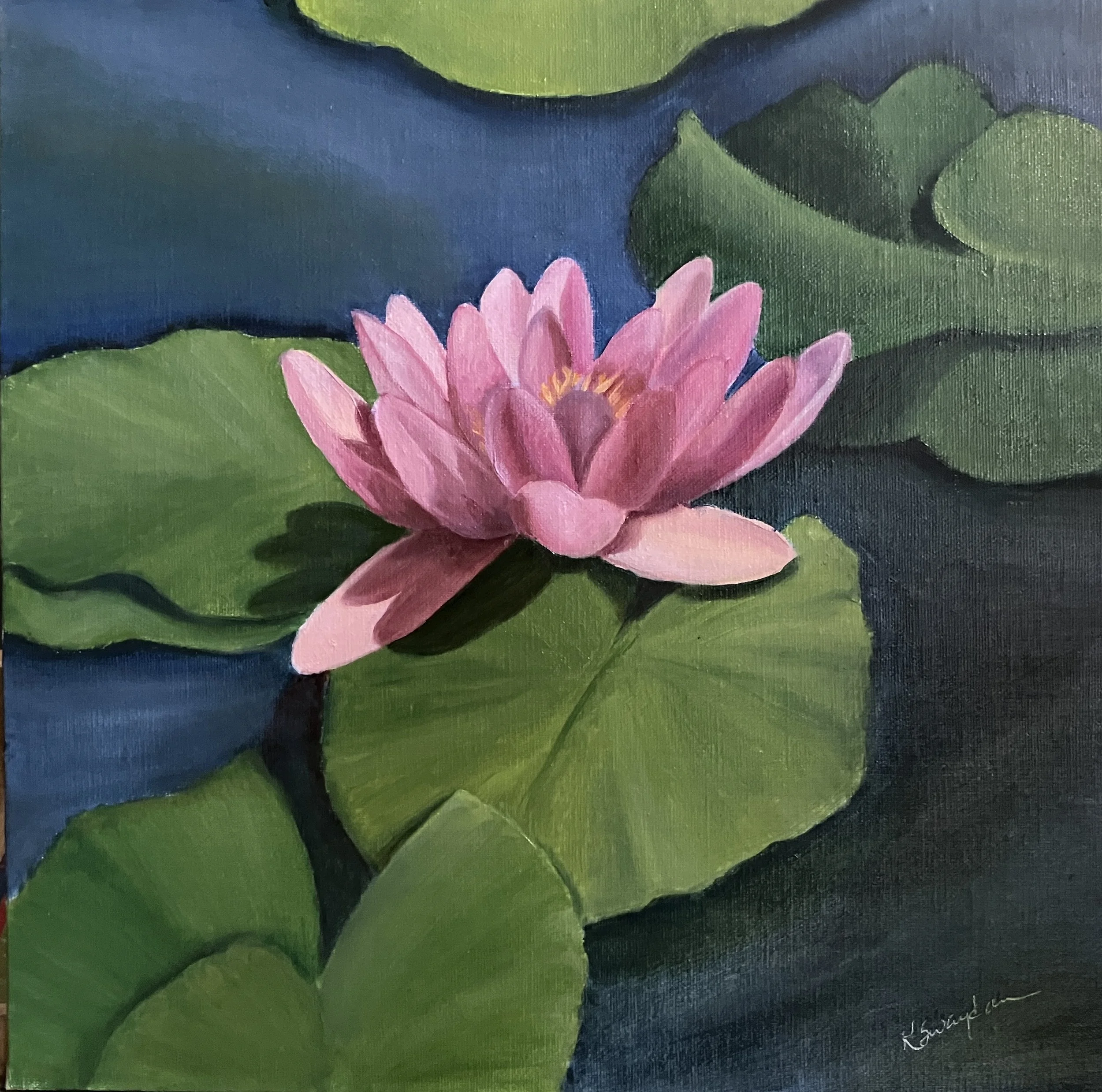 Water Lily - 10 x 10" oil on linen panel - $275
