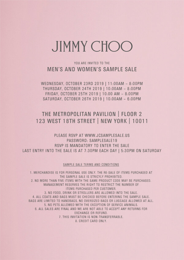jimmy choo sample sale