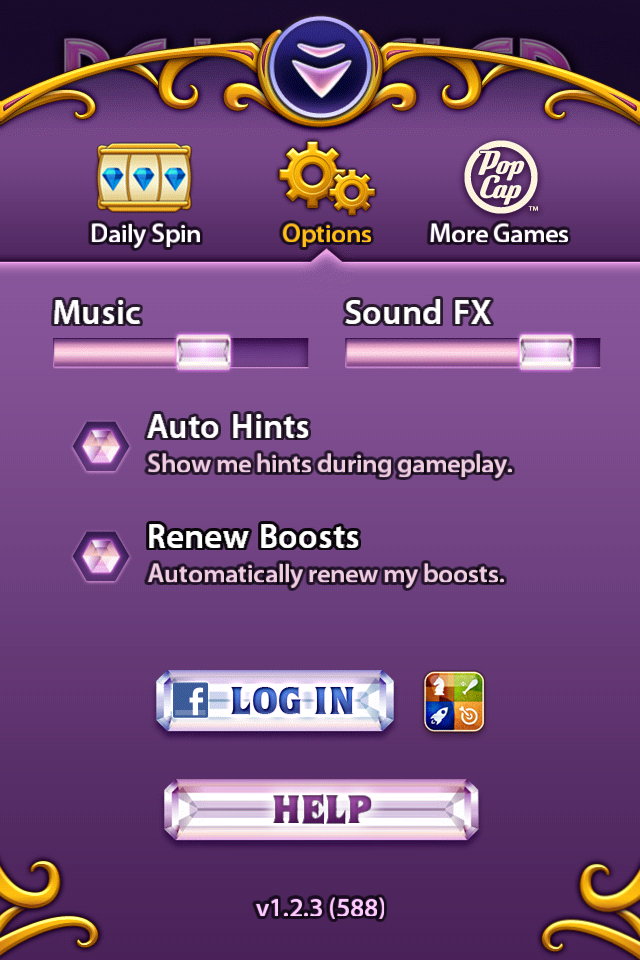 Options Menu - Final Visual Design