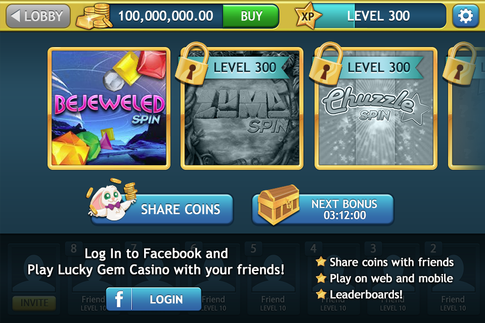 Lobby Screen With Facebook Prompt - Final Visual Design
