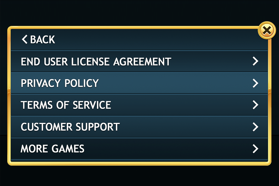 Options Menu | Help And Info - Final Visual Design