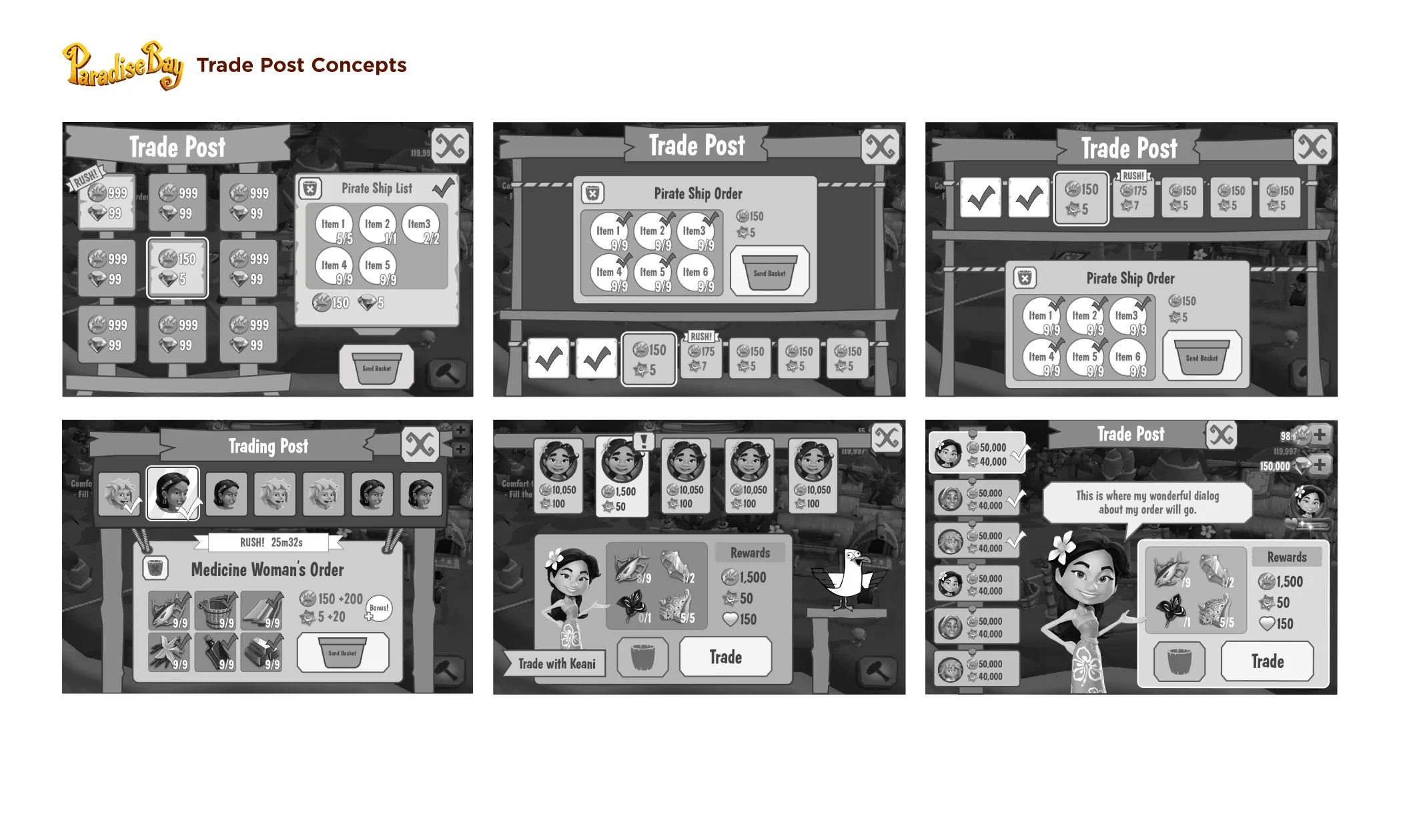 Trade Post - Wireframe Concepts