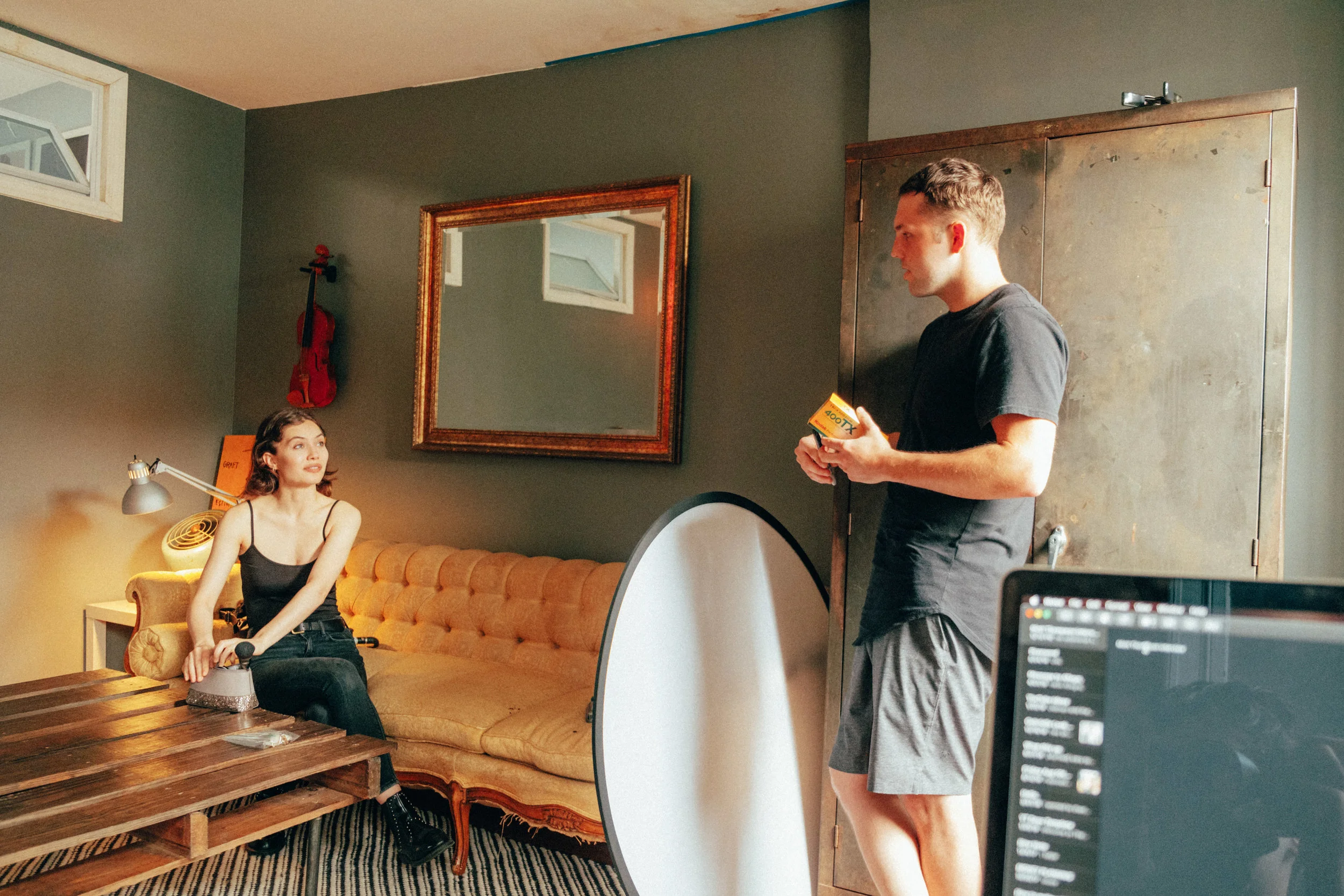 Matt and Dayna talking shop before getting into the shoot.