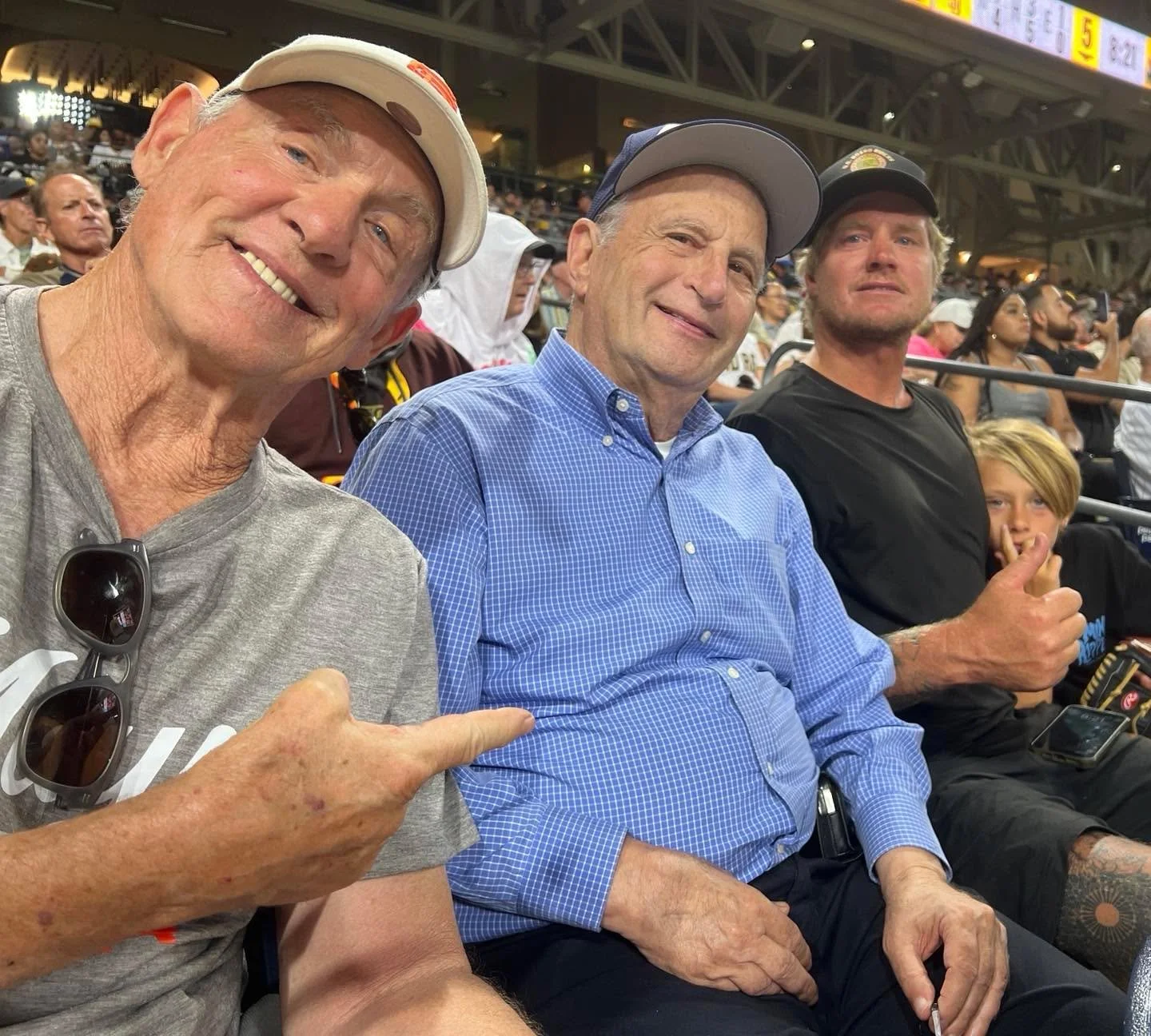 Beautiful night at Petco last night. Gs sucked, but great Company, Thanks Larry for the great seats and conversation. So glad to spend time w my nephew and G-Nephew Marty and Hawken. Good Times despite the Giants terrible outing,