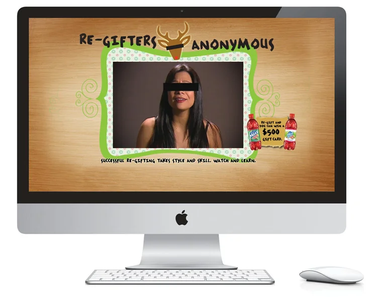 Website featuring video content and 'Re-gifting App'